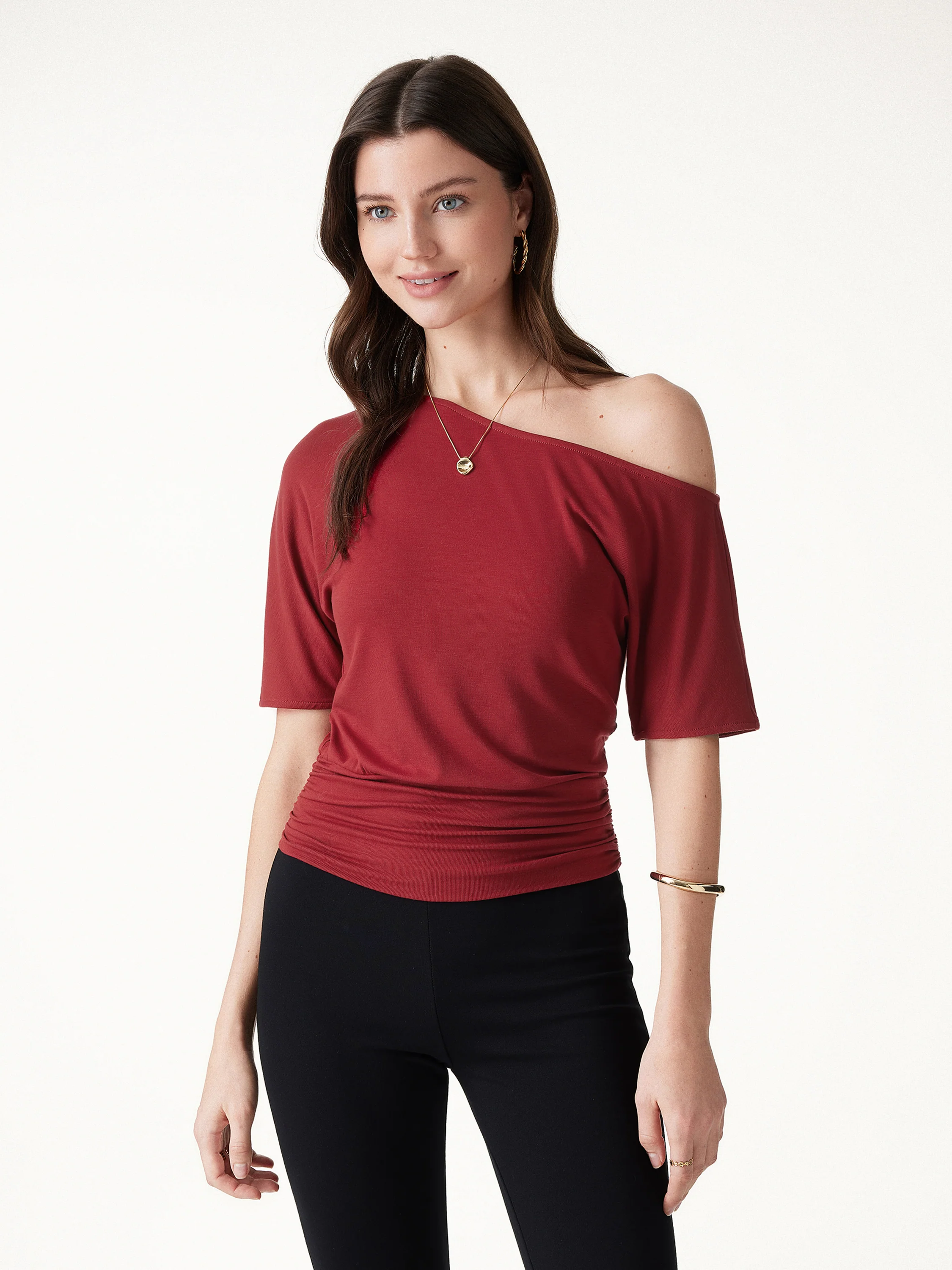 2Pcs Set CoolTouch Short Sleeve Top & Maxi Flared Skirt - Image 3