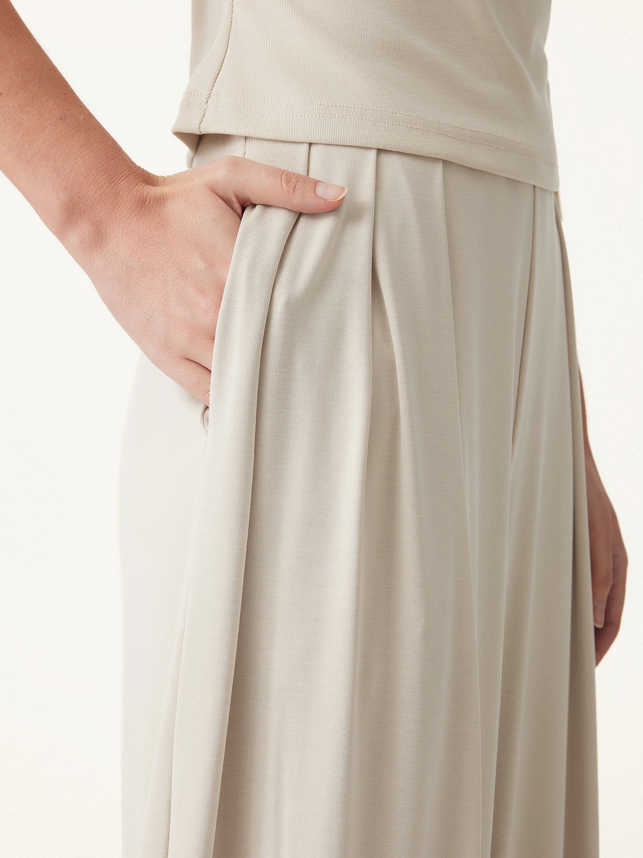 2Pcs Set Petite Wide Leg Palazzo Pant with Pockets & Ruched Bra Tank - Image 7