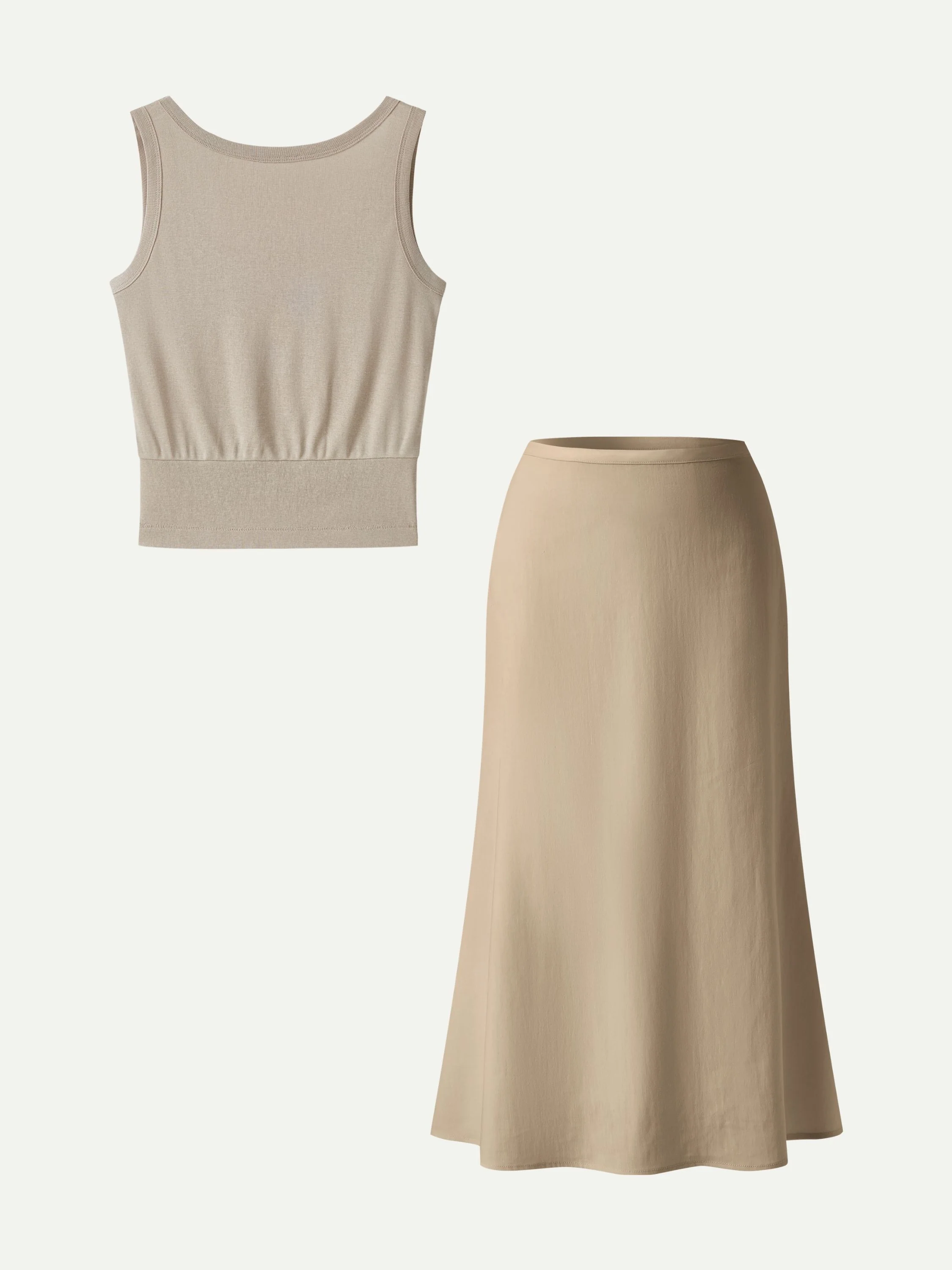 2Pcs Set Reversible Boatneck Top & Maxi Flared Pull-On Skirt - Image 9