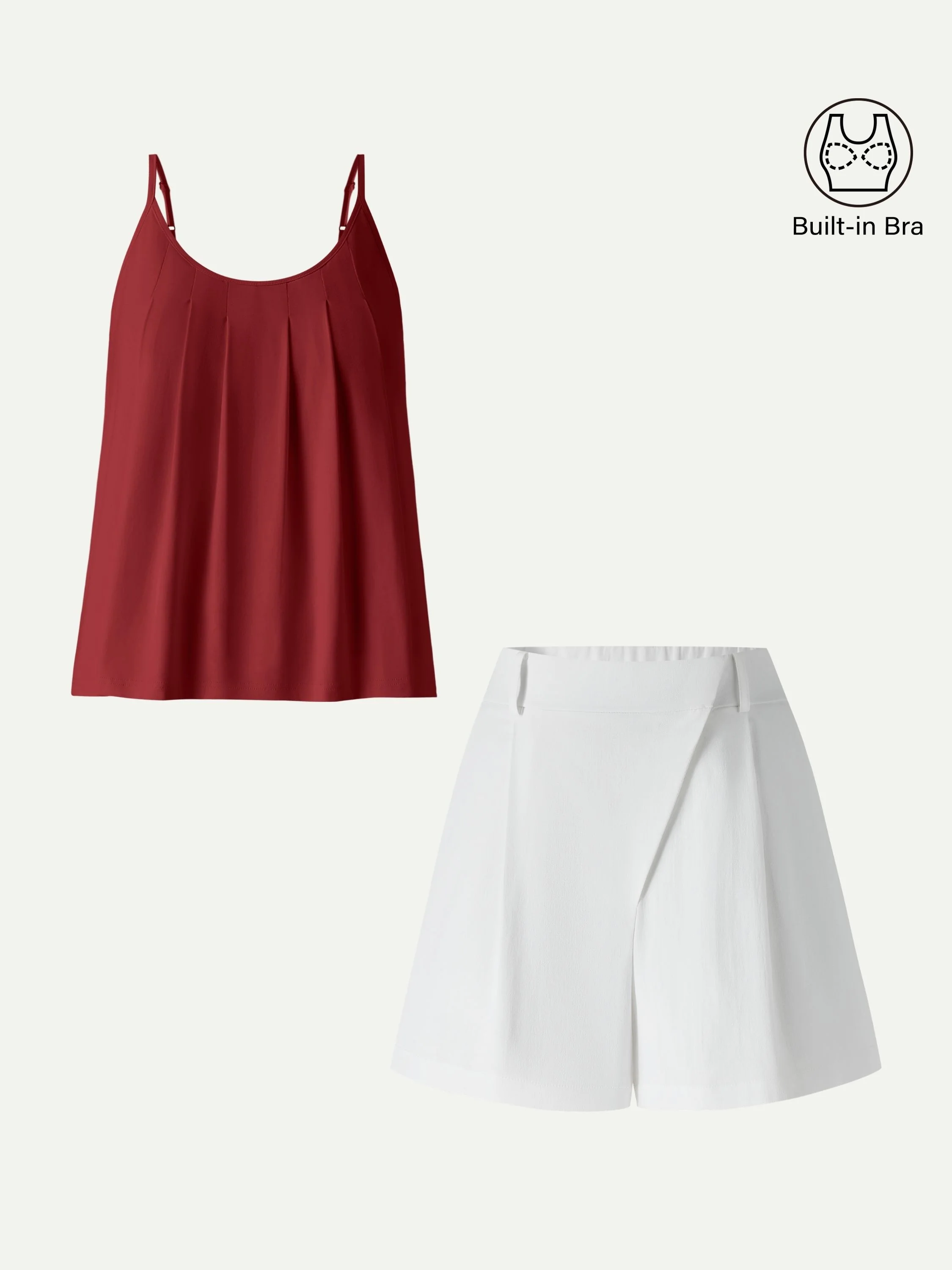 2Pcs Set Spaghetti Bra Tank & A-Line Shorts - Image 9