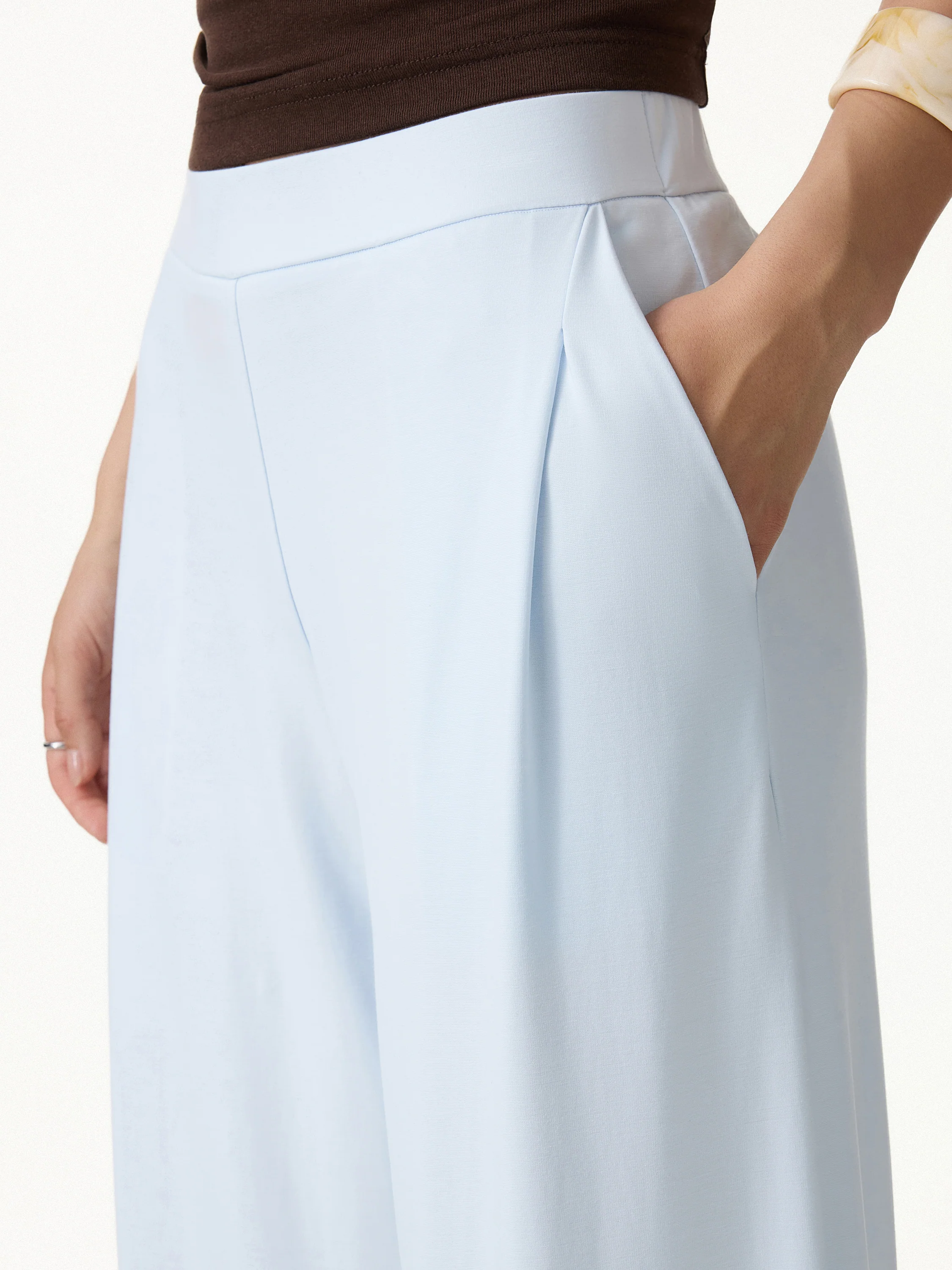 2Pcs Set Spaghetti Bra Top & Wide Leg Pants with Pockets - Image 8