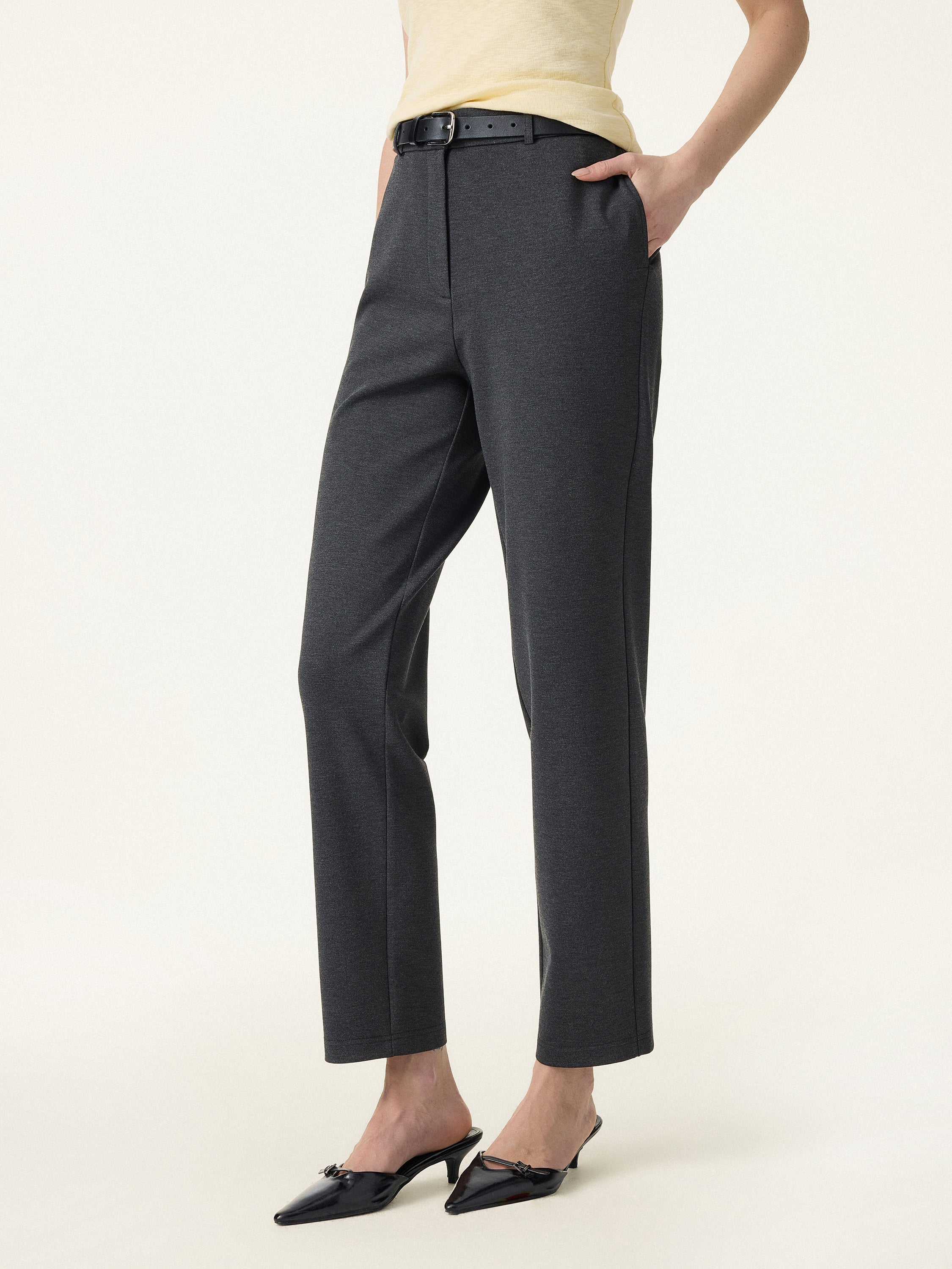 4-Way Stretch High Rise Tapered Leg Pant with Pockets - Image 3