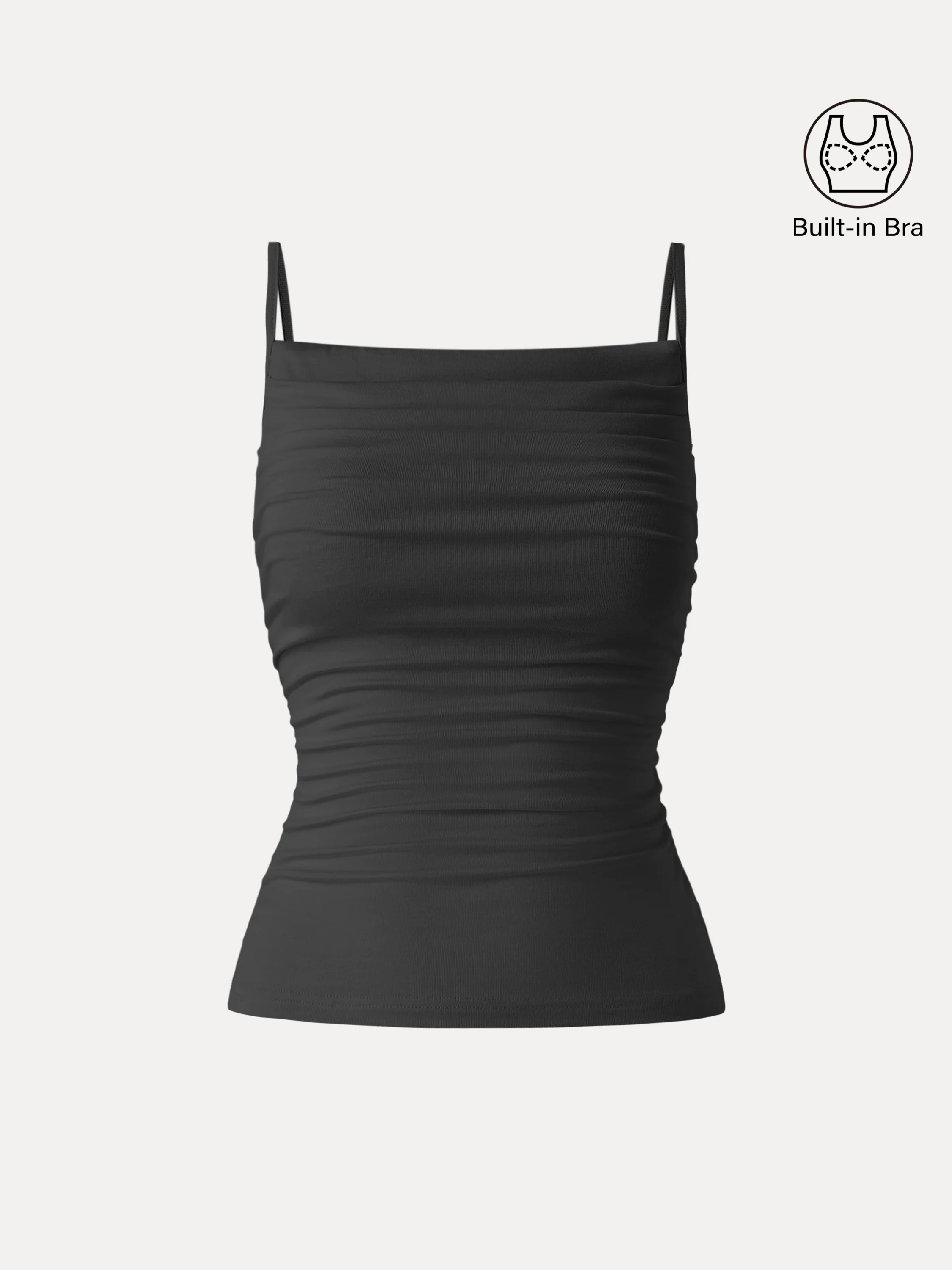 Adjustable Spaghetti Straps Side Ruched New Airy Bra Tank - Image 2