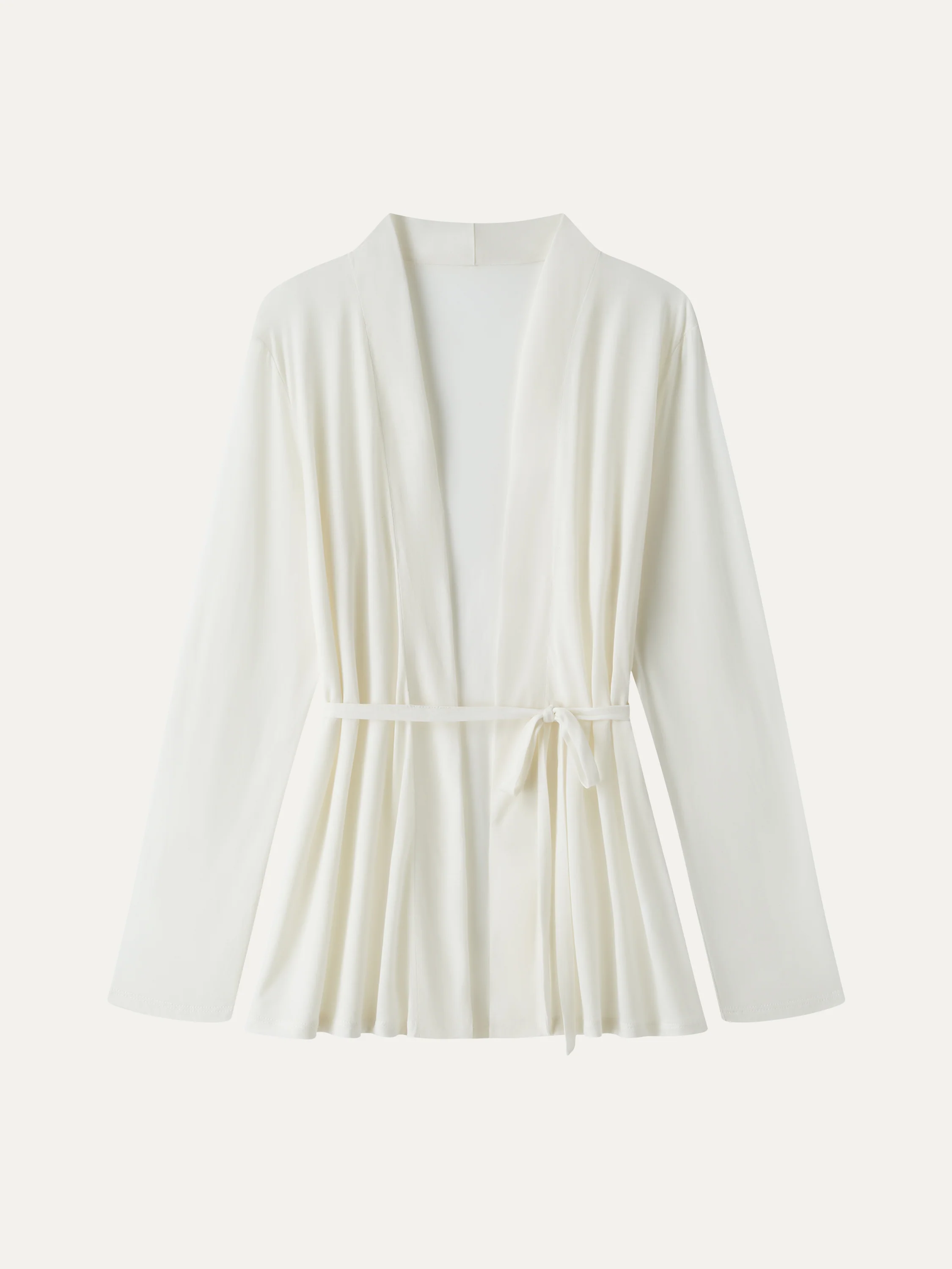Airy Soft Open Front Cardigan with Tie - Image 6