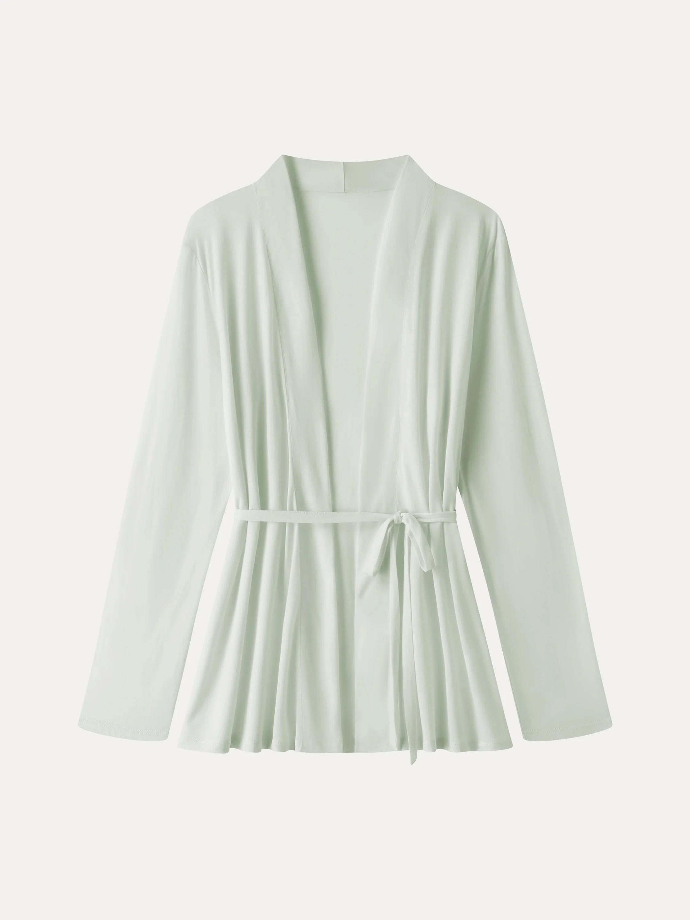 Airy Soft Open Front Cardigan with Tie - Image 8