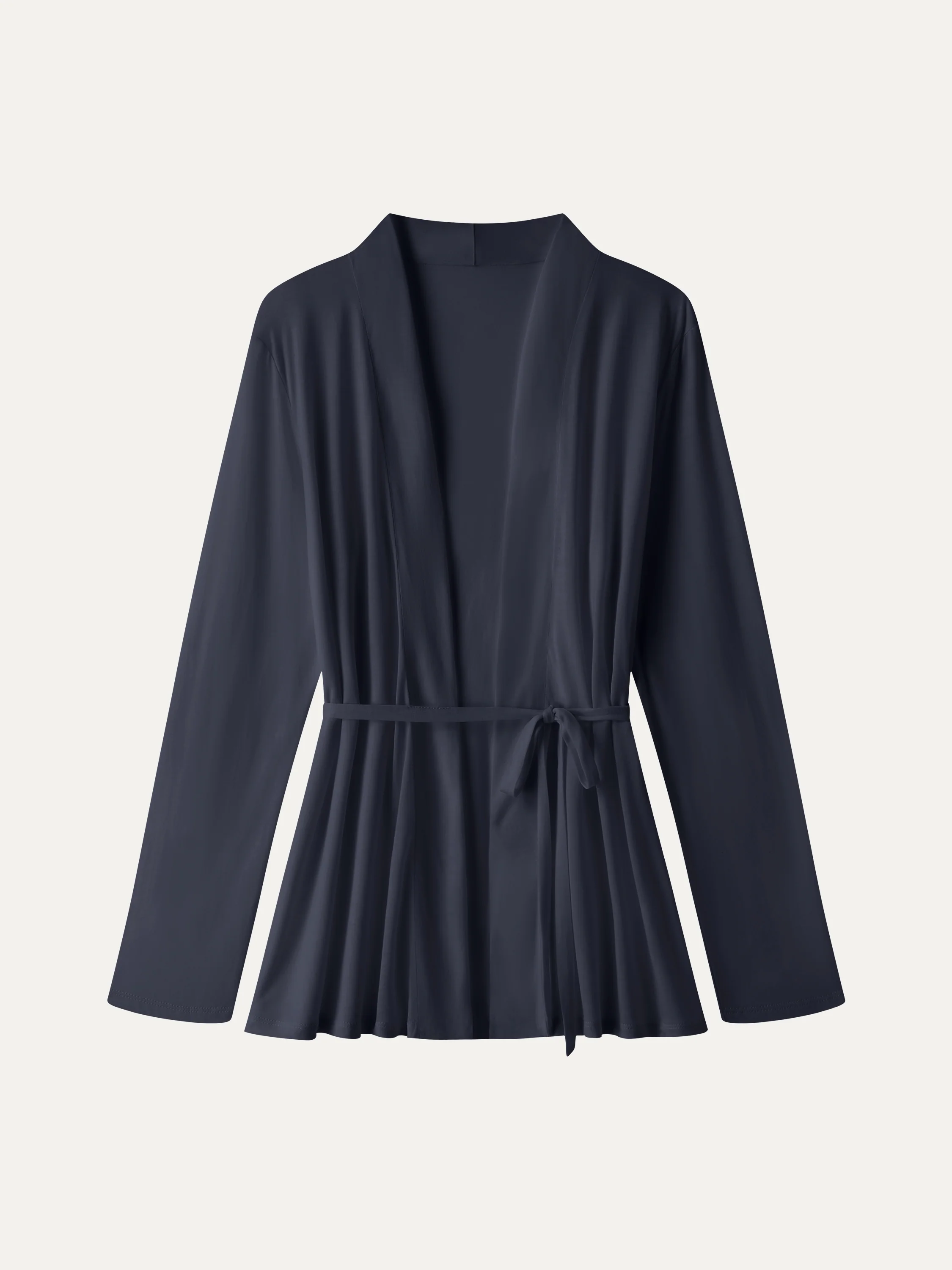 Airy Soft Open Front Cardigan with Tie - Image 9