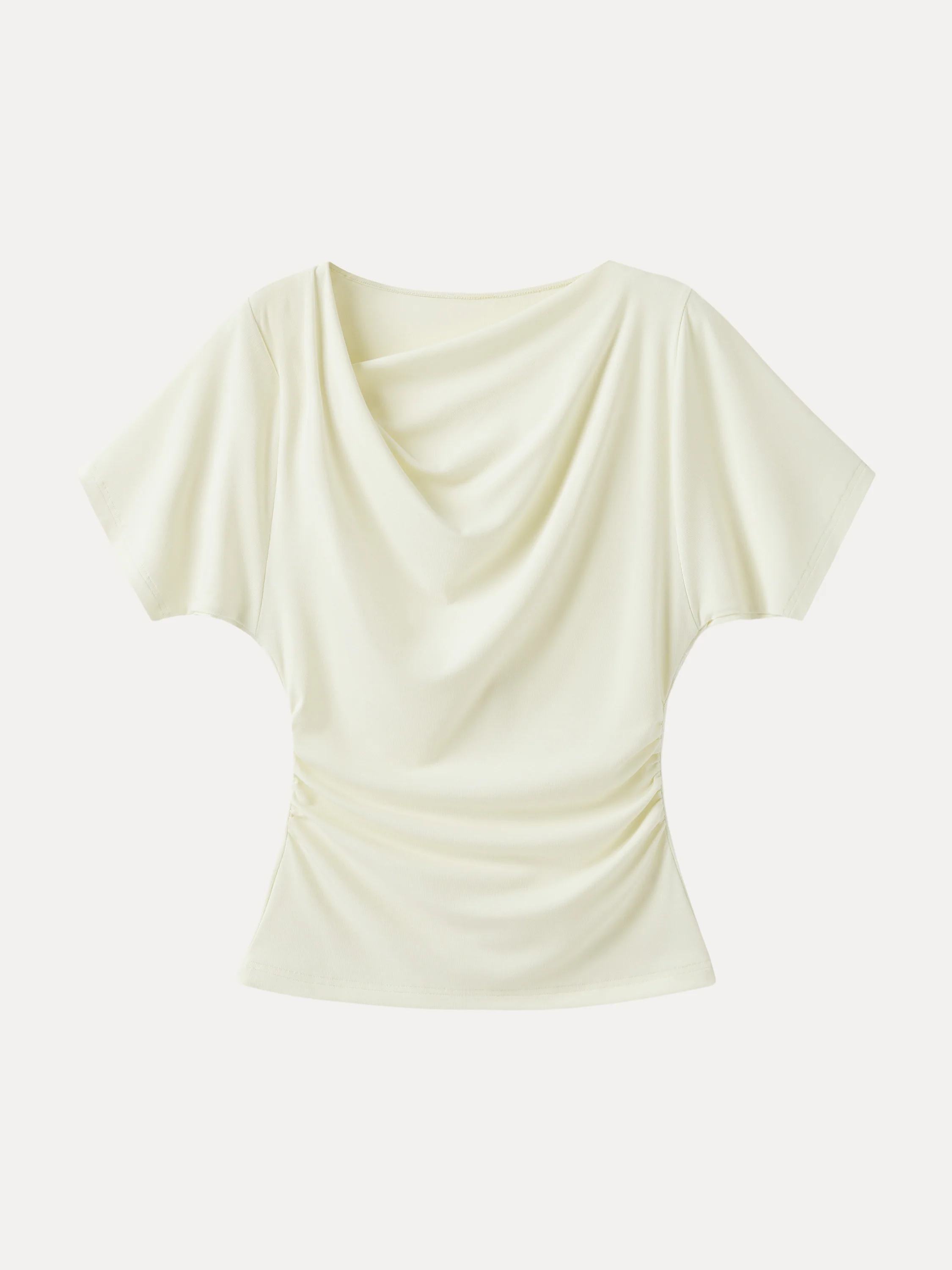 Asymmetrical Cowl Neck Ruched Top - Image 6