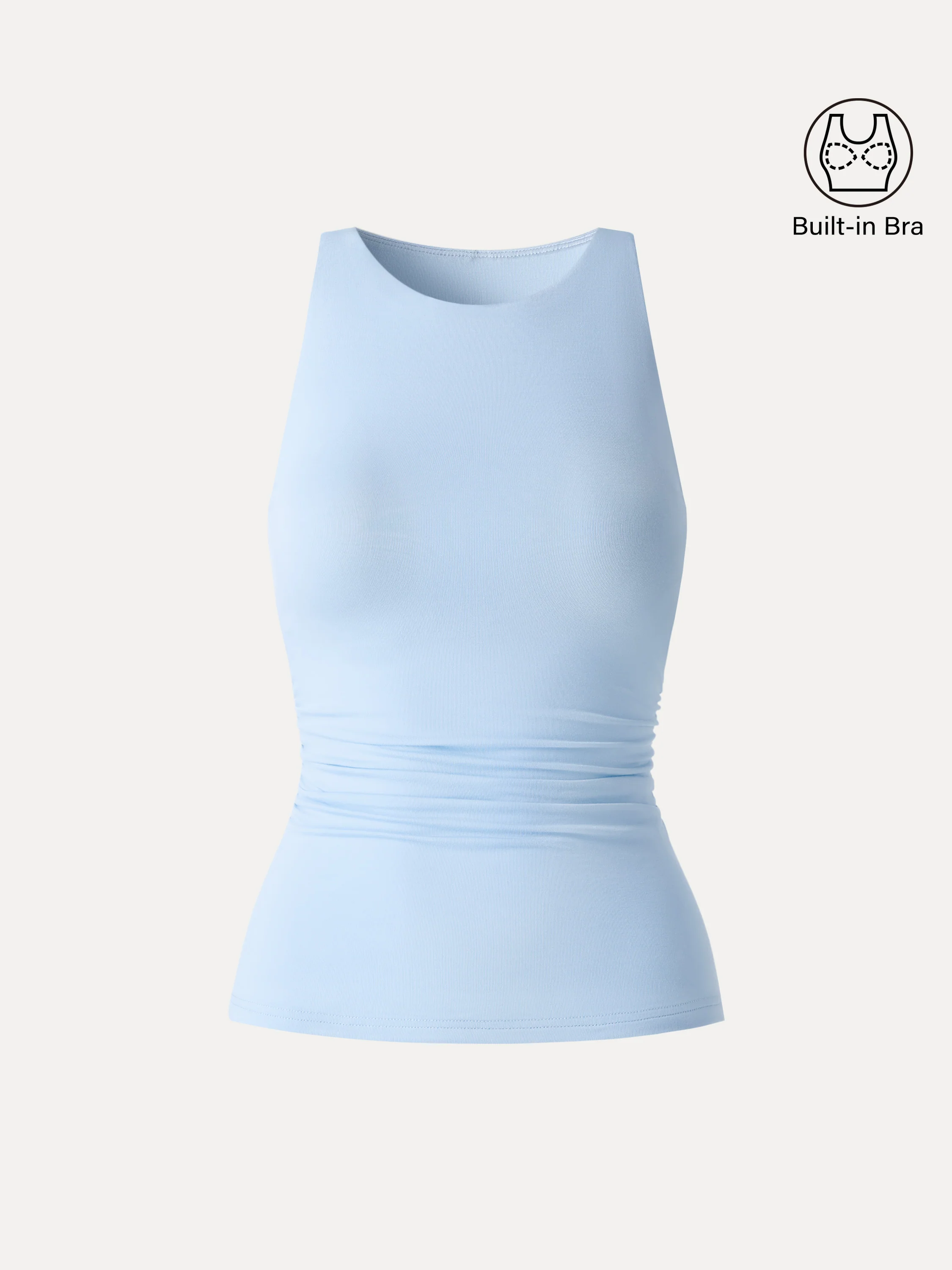 Back Smoothing Ruched Sleeveless Bandless Bra Top - Image 7