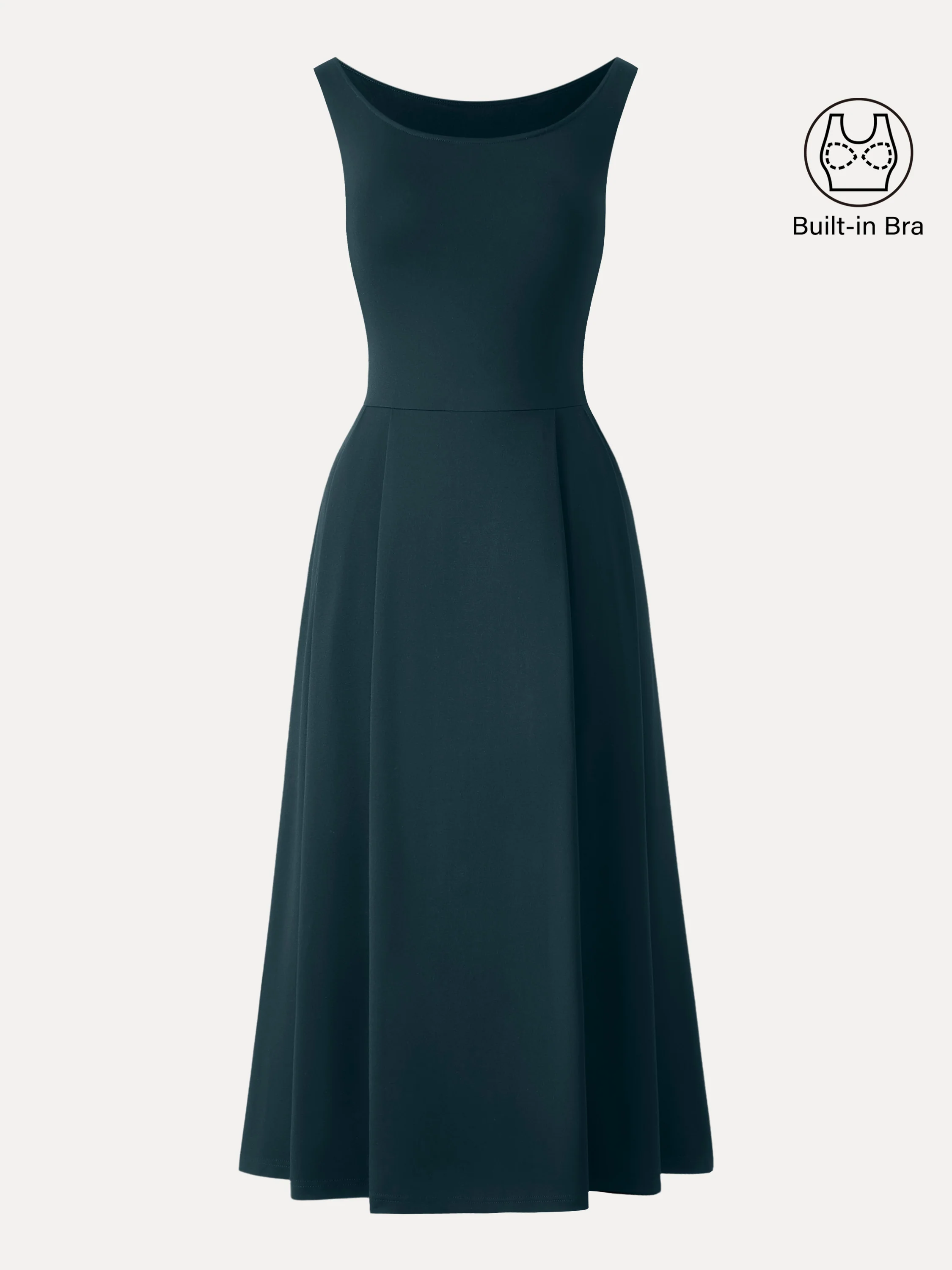 Balletic Scoop Neck Midi Bra Dress with Pockets - Image 10
