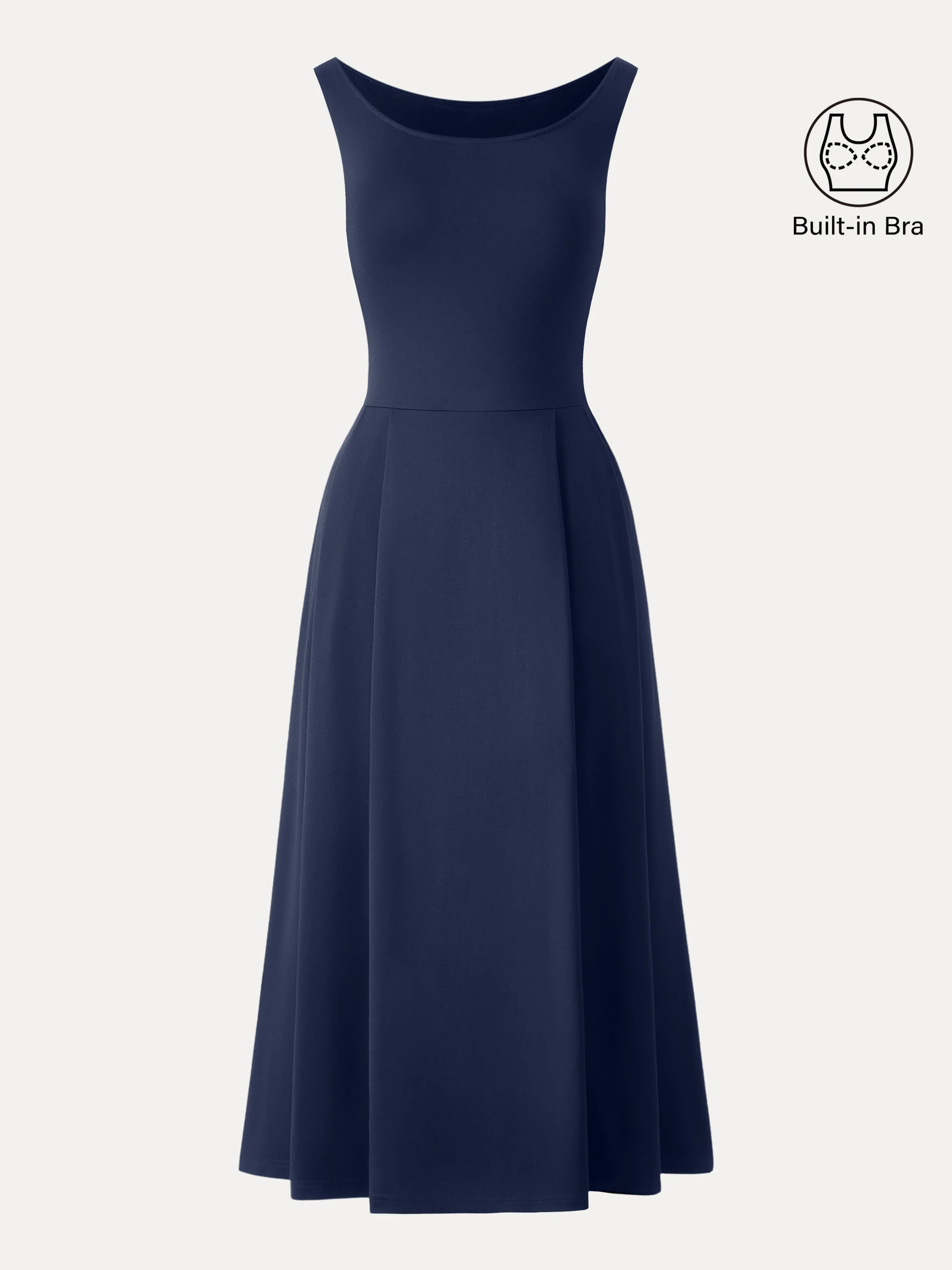 Balletic Scoop Neck Midi Bra Dress with Pockets - Image 11