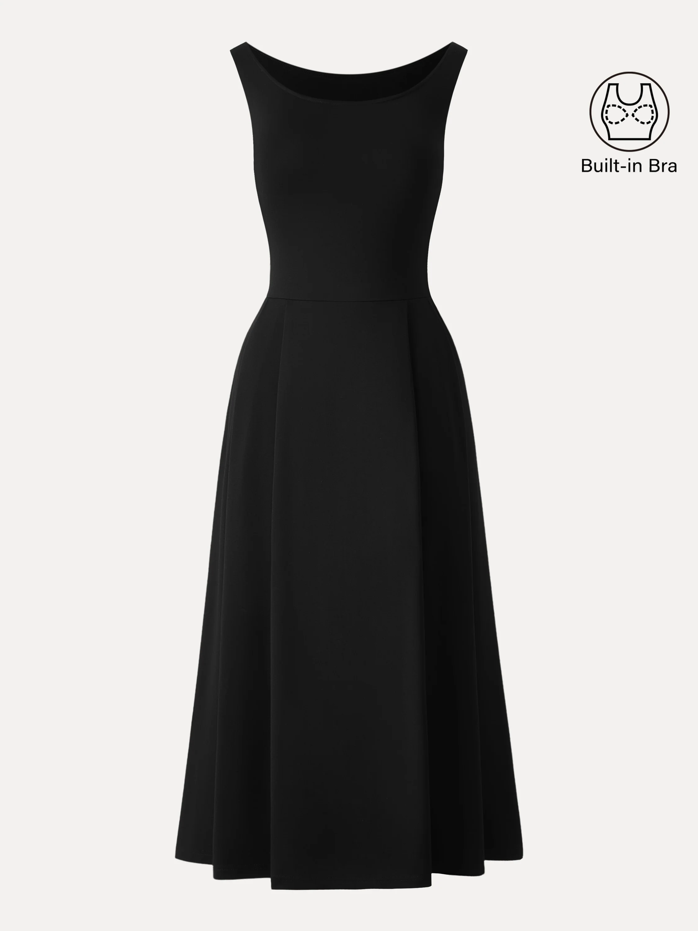 Balletic Scoop Neck Midi Bra Dress with Pockets - Image 7