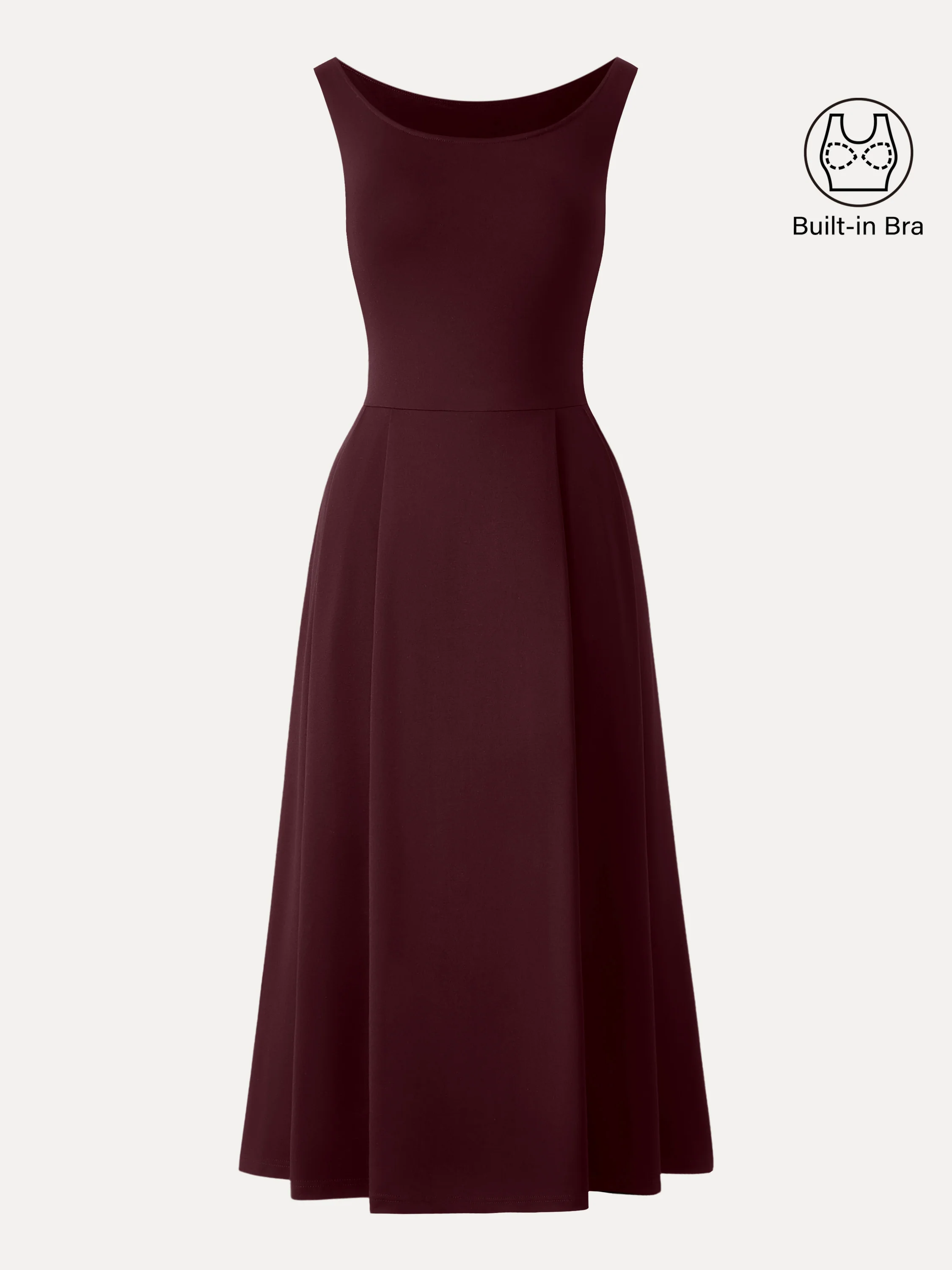 Balletic Scoop Neck Midi Bra Dress with Pockets - Image 9