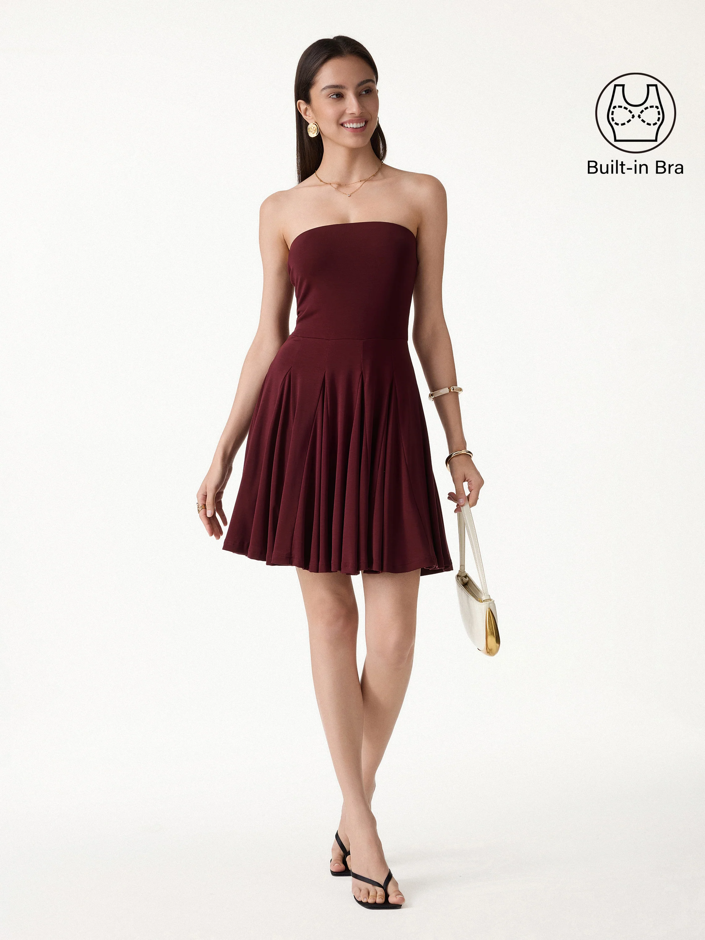 Bandeau Godet Circle Flare Mini Bra Dress - Image 2
