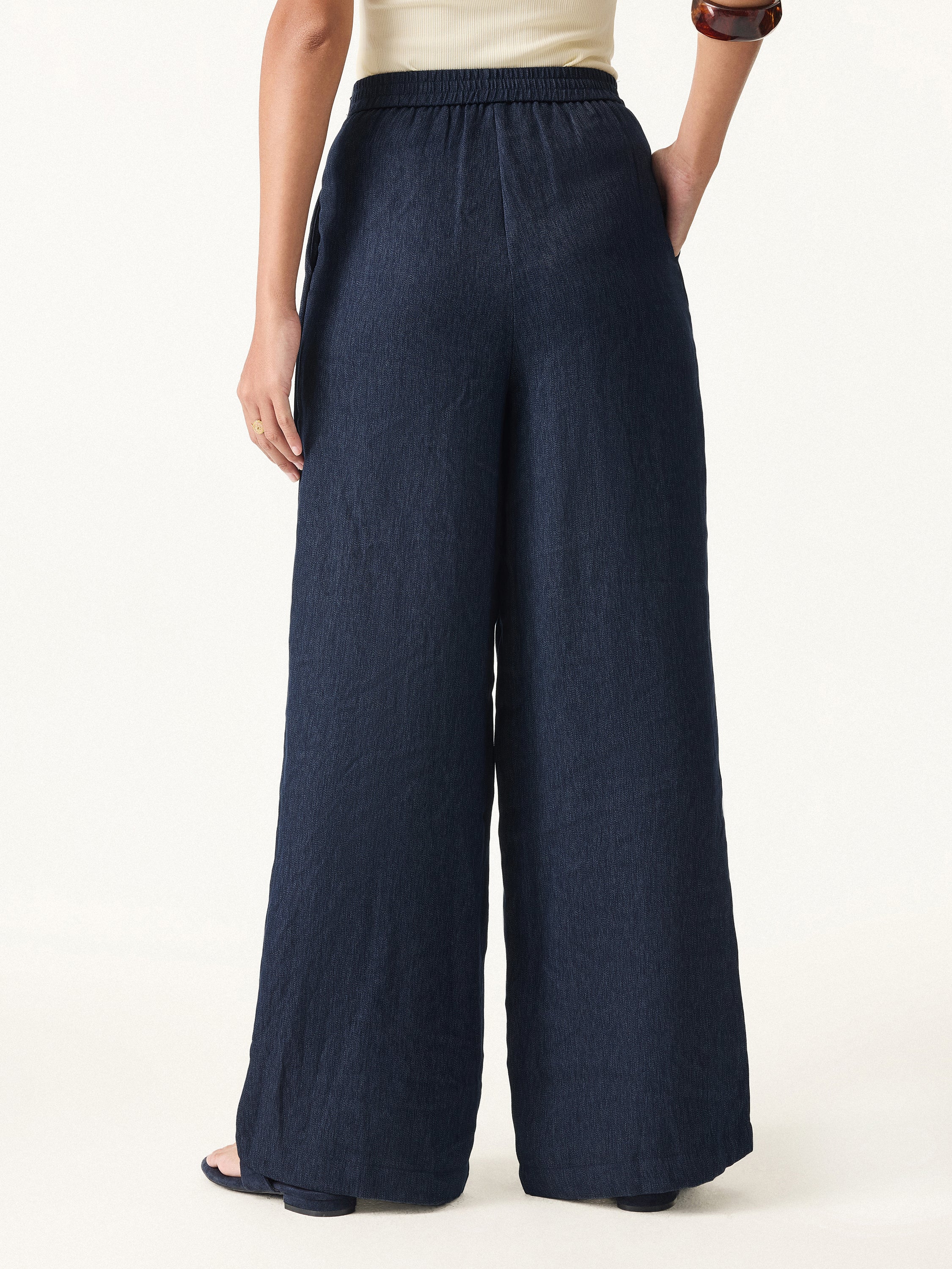 Breezy Linen Mid Rise Wide Leg Pant with Pockets - Image 11