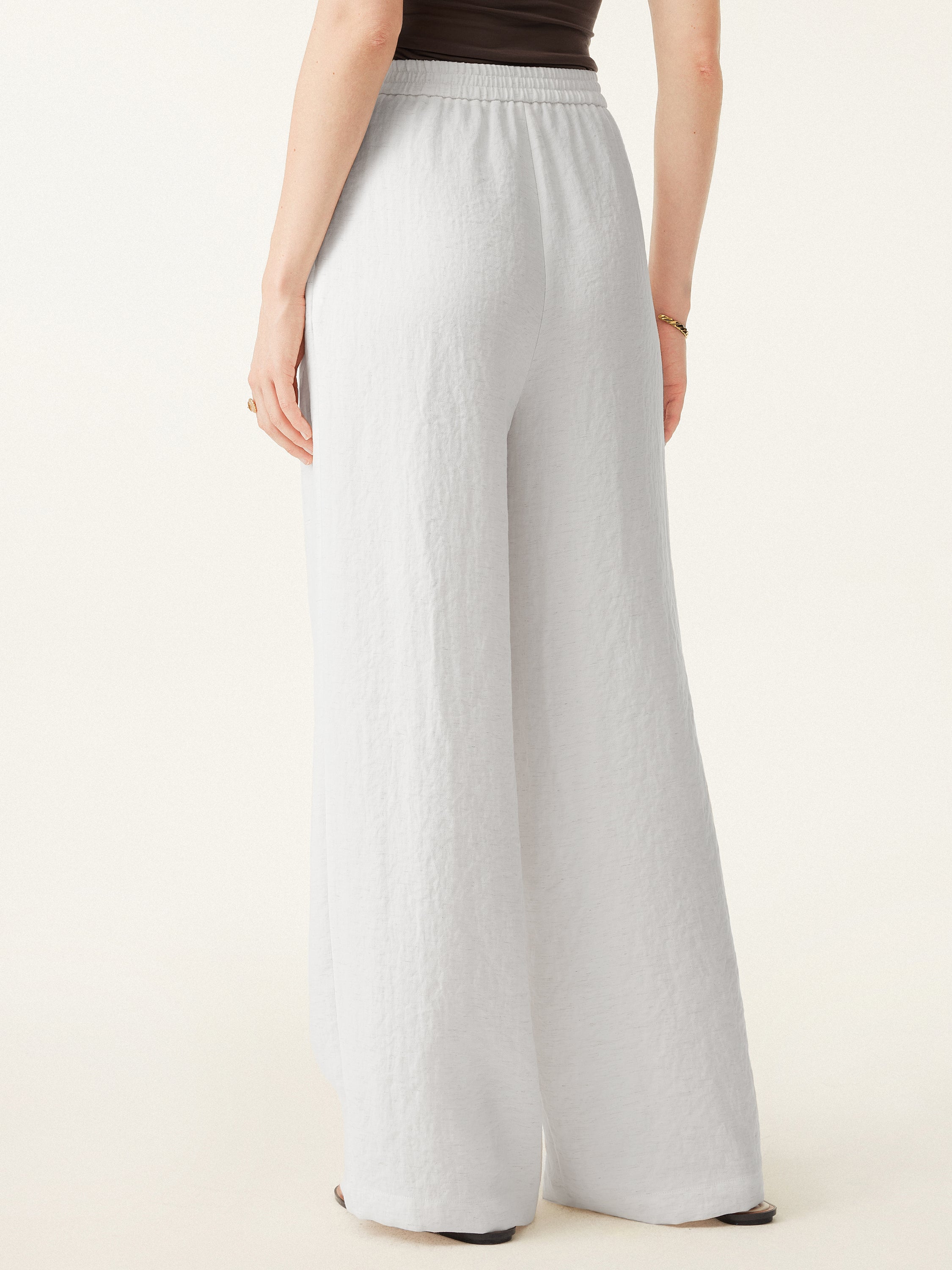 Breezy Linen Mid Rise Wide Leg Pant with Pockets - Image 4