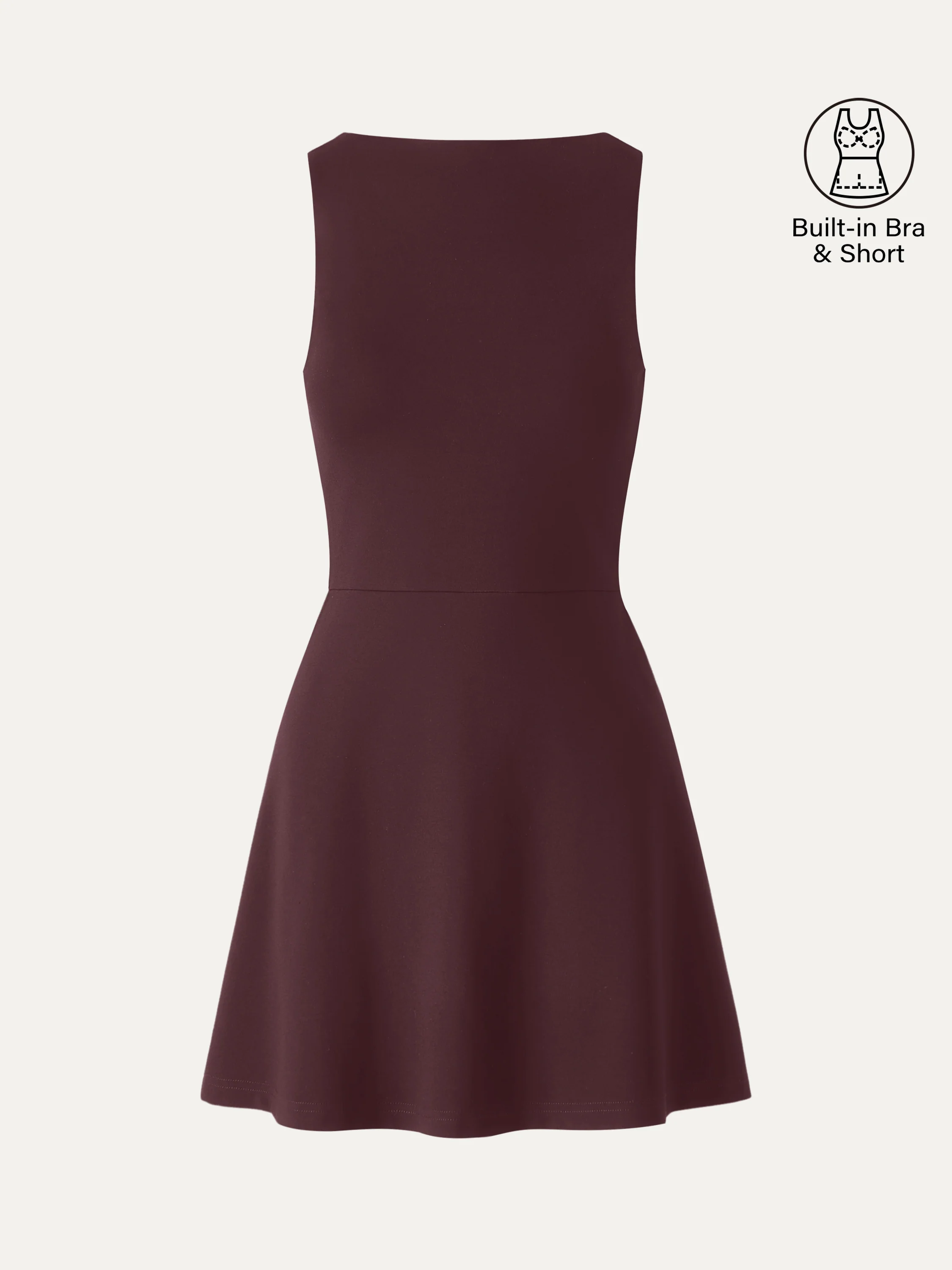 Classy Boatneck Fit-and-Flare Mini Bra Dress - Image 11