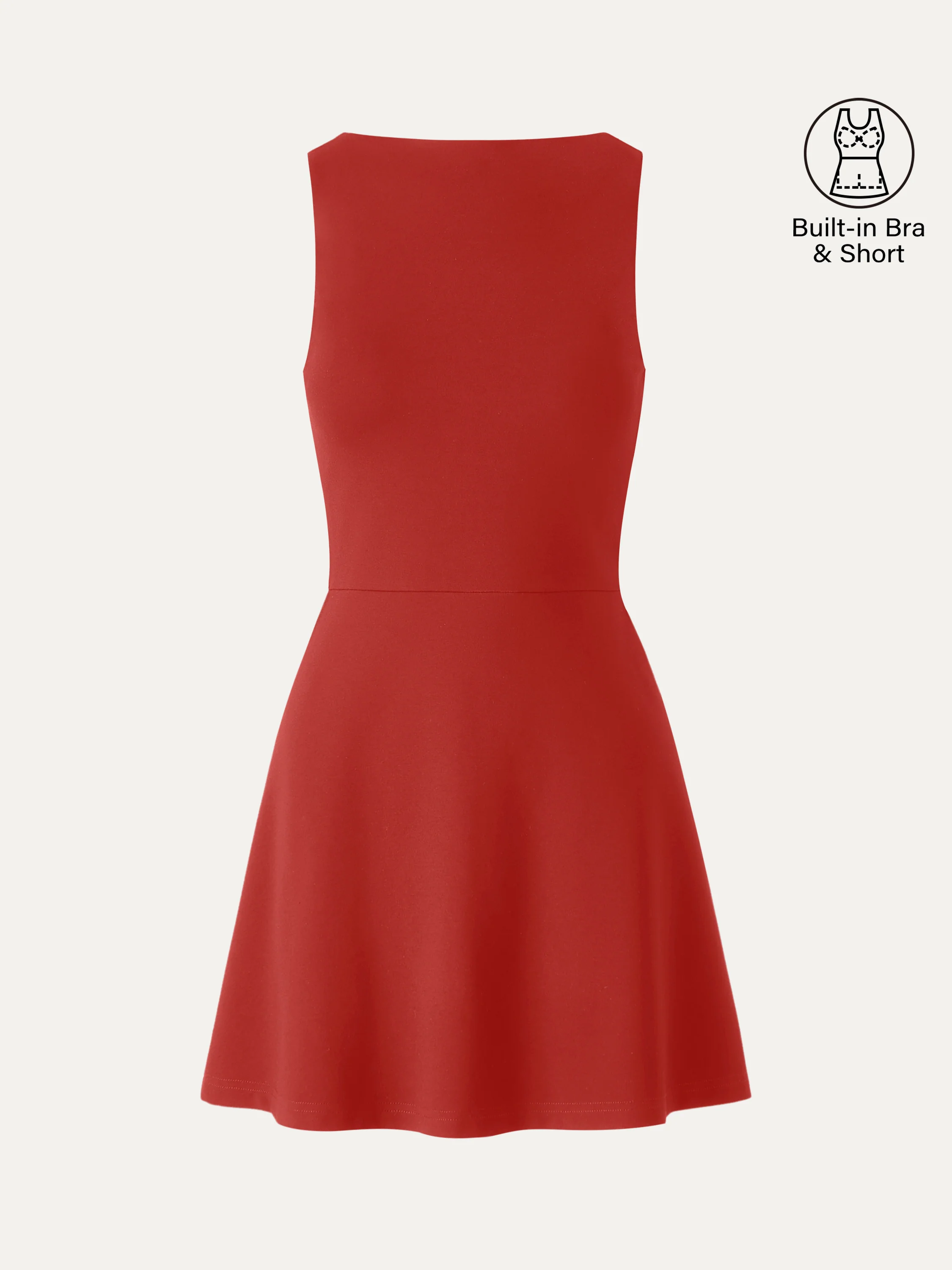 Classy Boatneck Fit-and-Flare Mini Bra Dress - Image 12