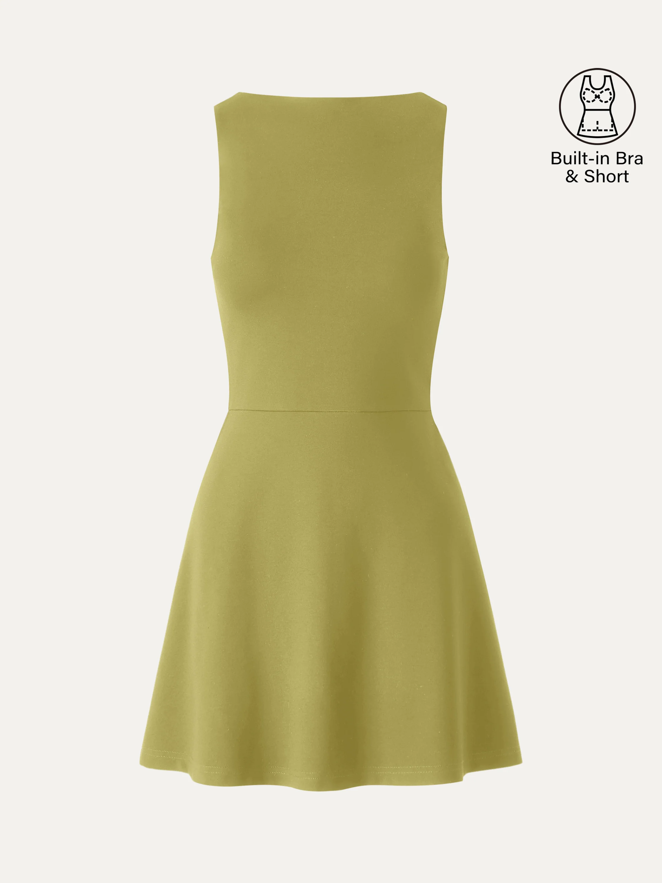 Classy Boatneck Fit-and-Flare Mini Bra Dress - Image 13