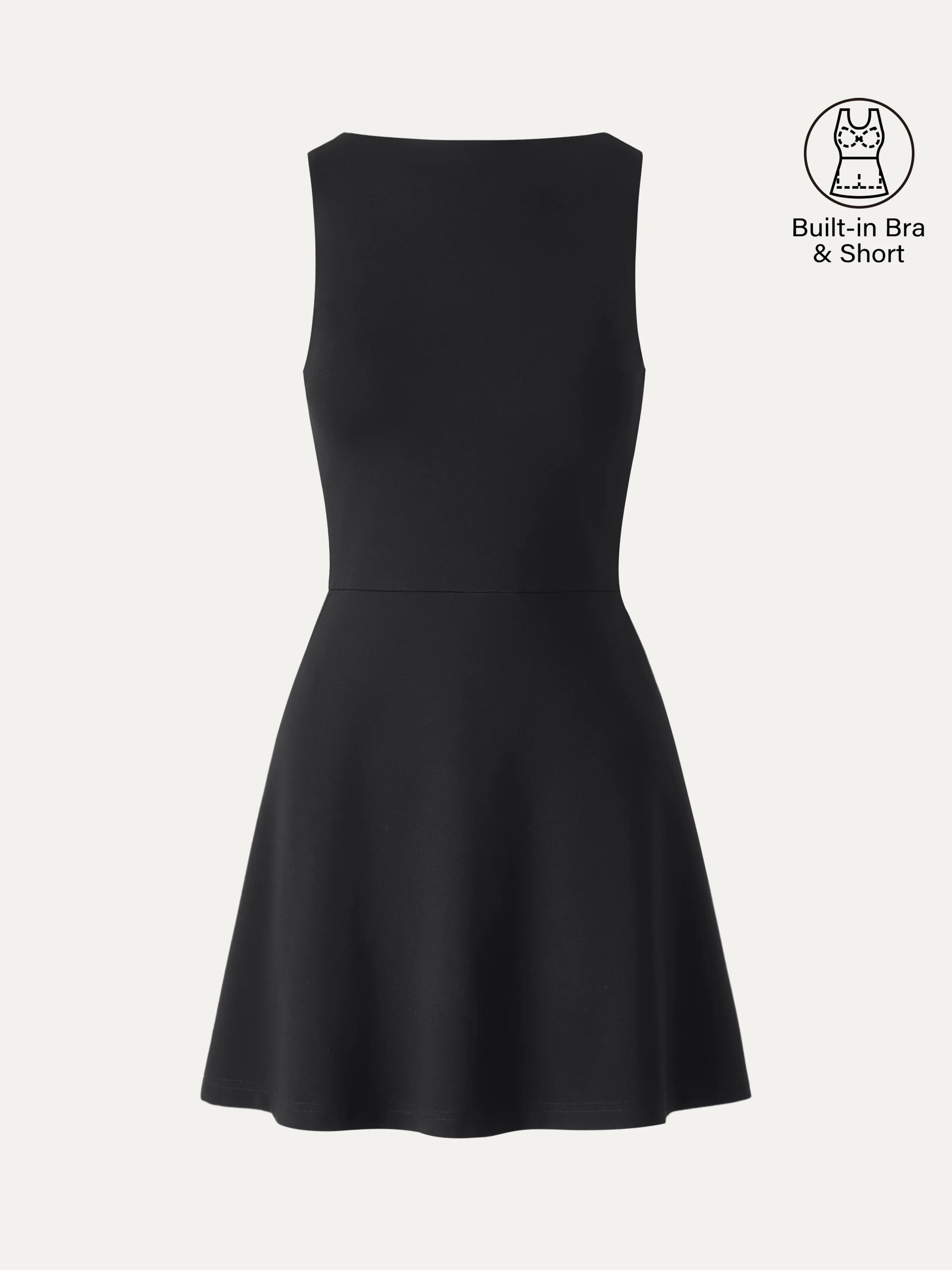 Classy Boatneck Fit-and-Flare Mini Bra Dress - Image 9
