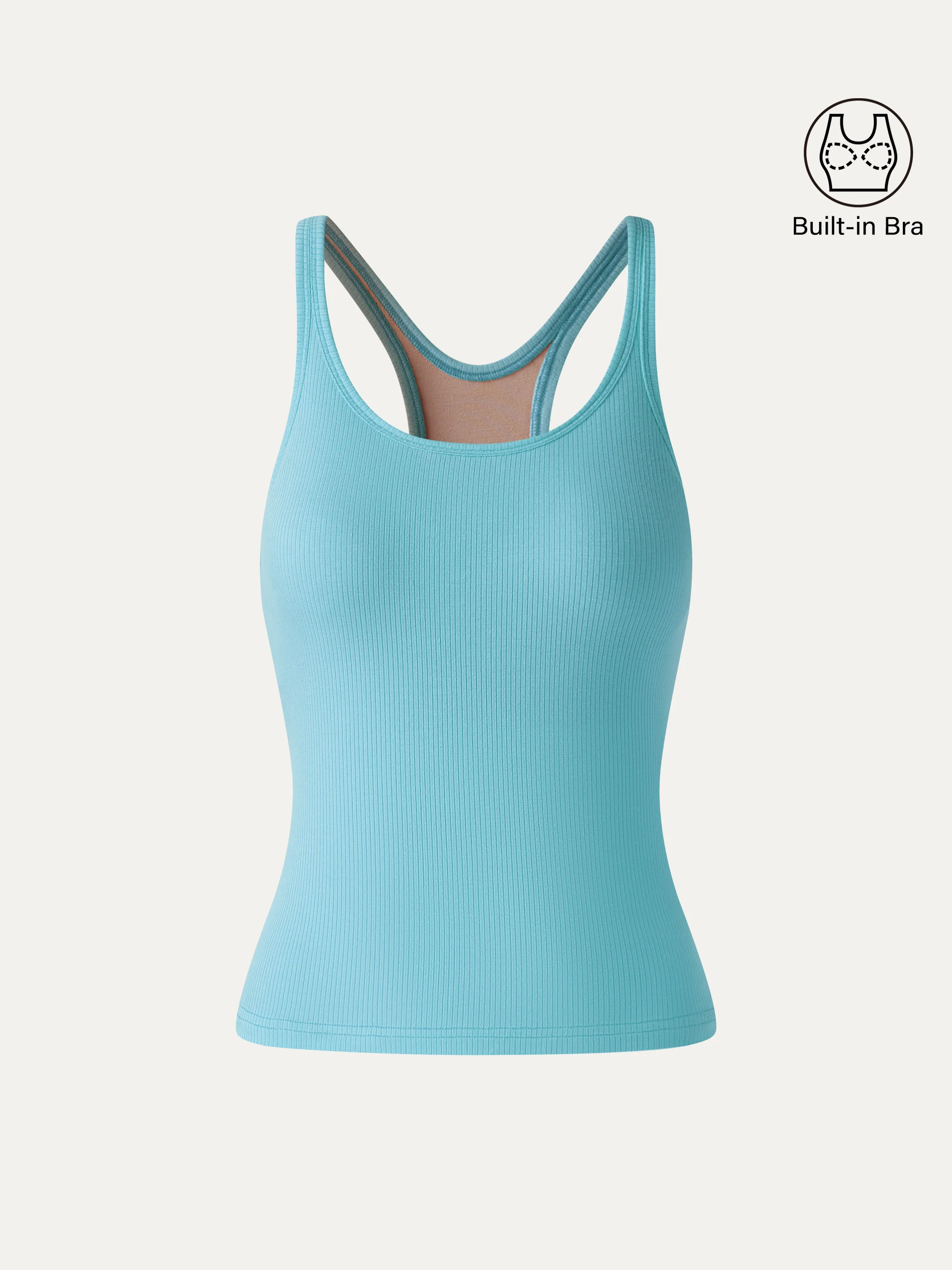 Cool-Touch Ribbed Scoop Neck Racer Back Bra Tank - Image 10