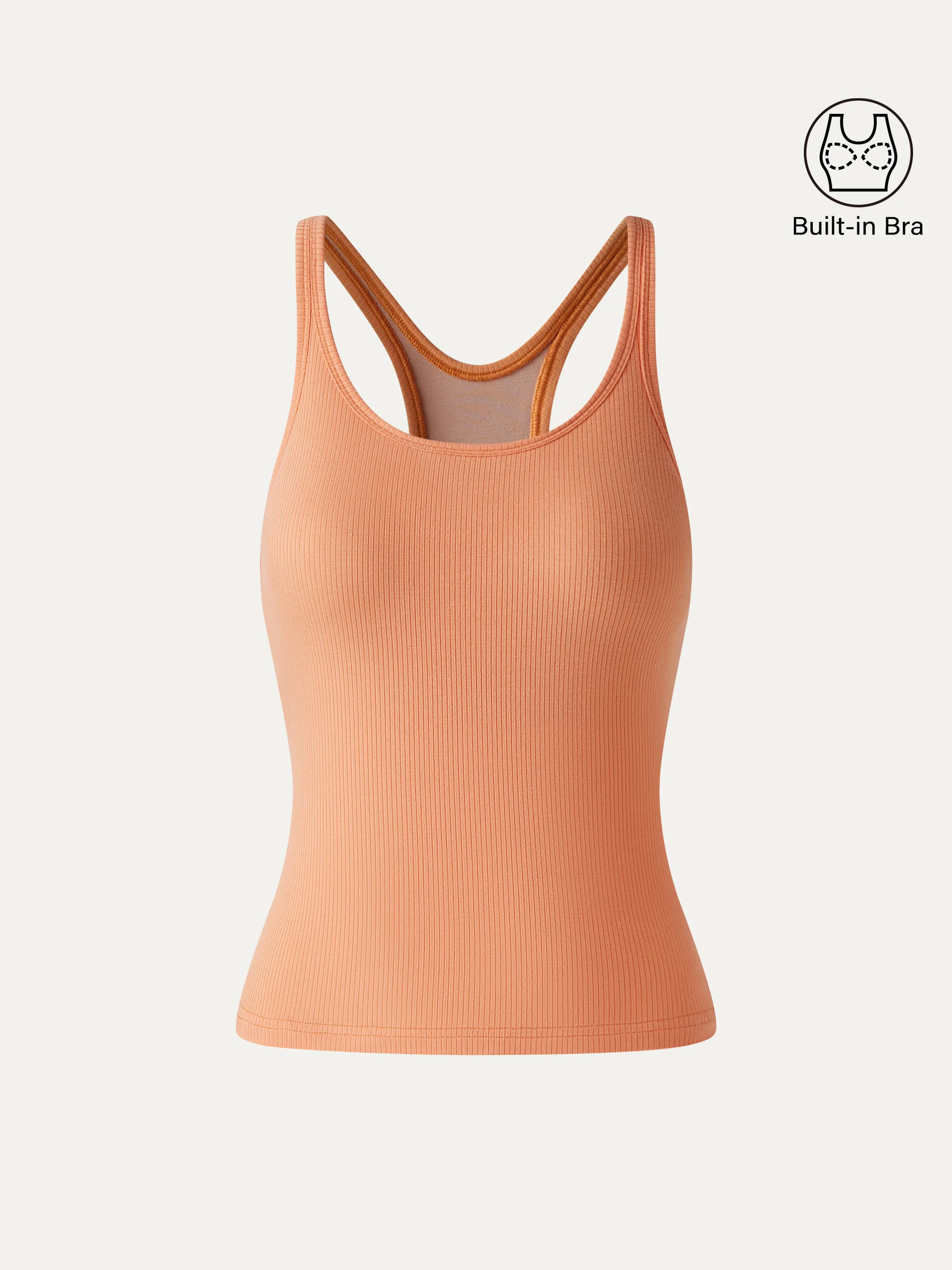 Cool-Touch Ribbed Scoop Neck Racer Back Bra Tank - Image 7