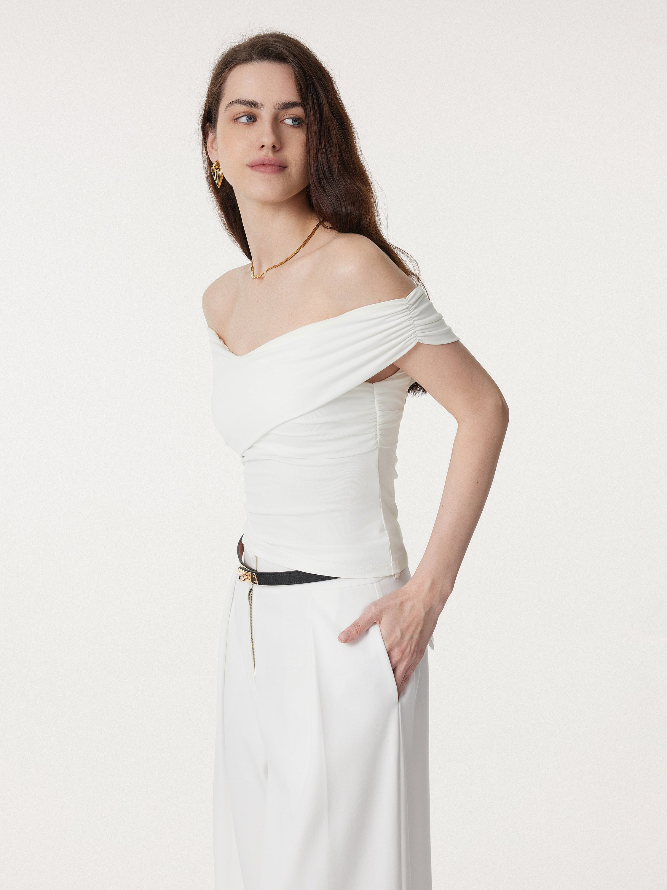 Criss Cross Off Shoulder New Airy Bra Top - Image 3