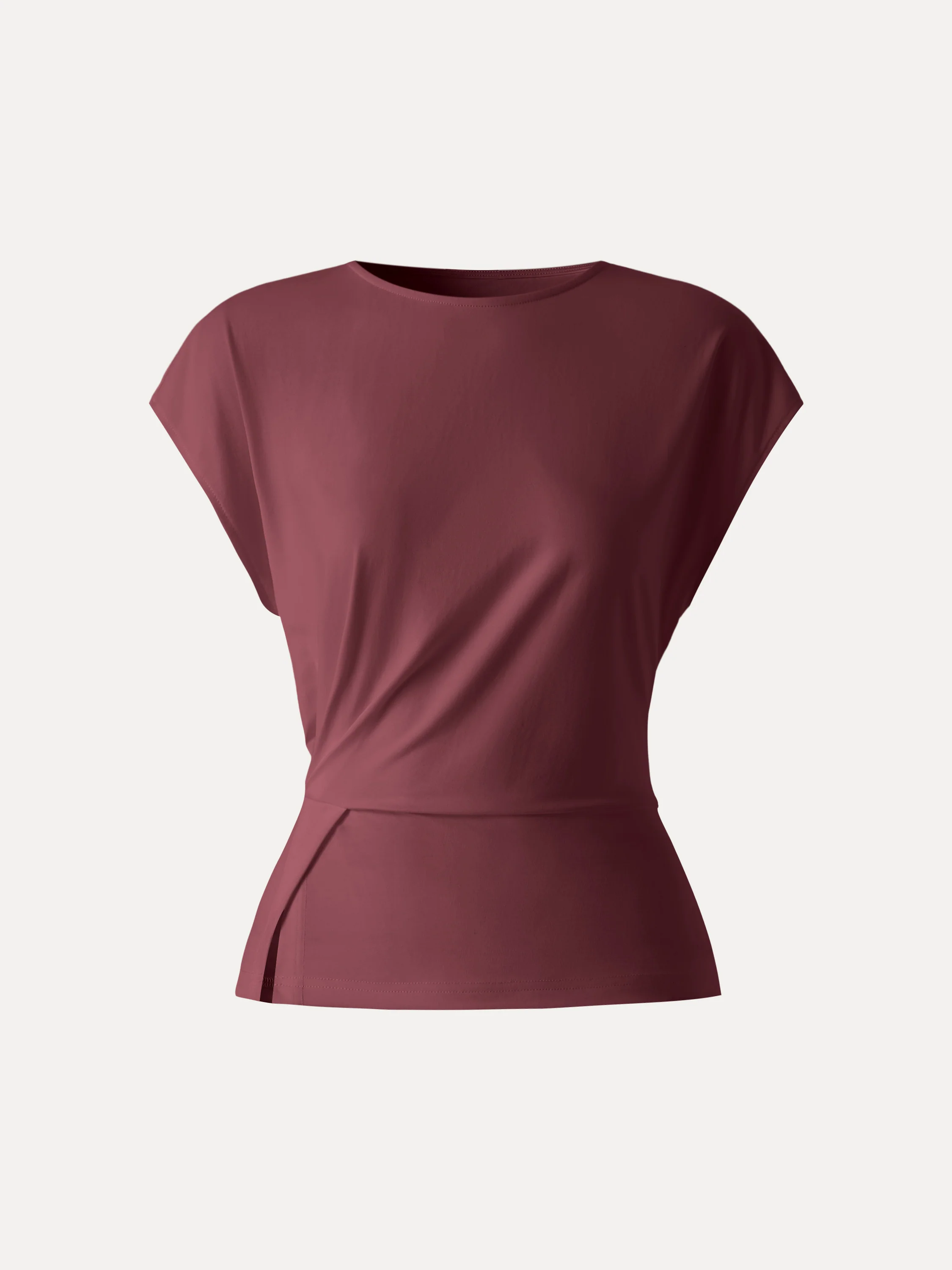 Cooling Ponte Relaxed Round Neck Tucked Top - Image 11