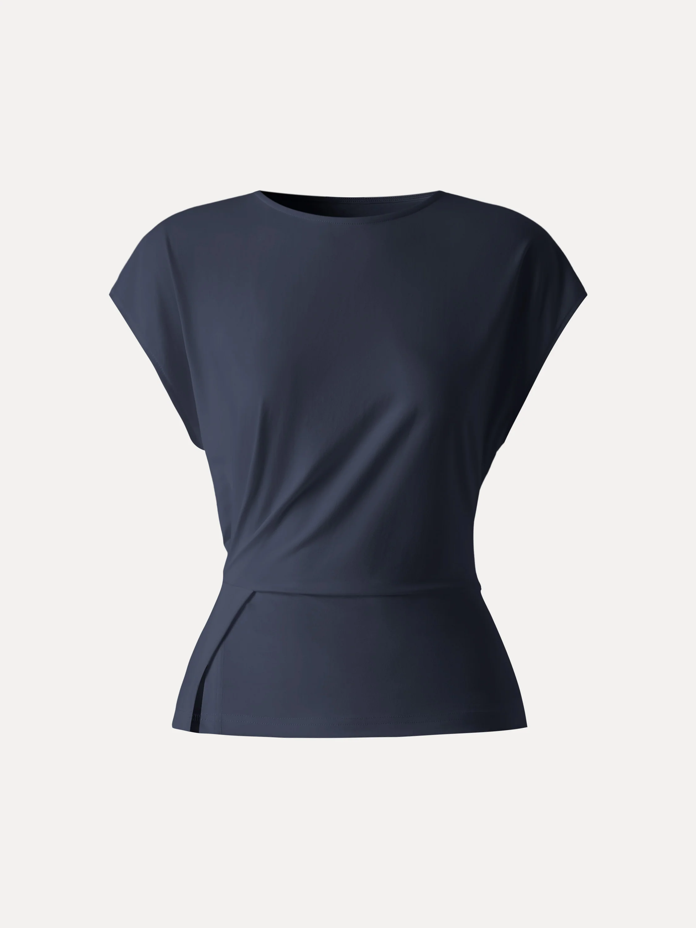Cooling Ponte Relaxed Round Neck Tucked Top - Image 14