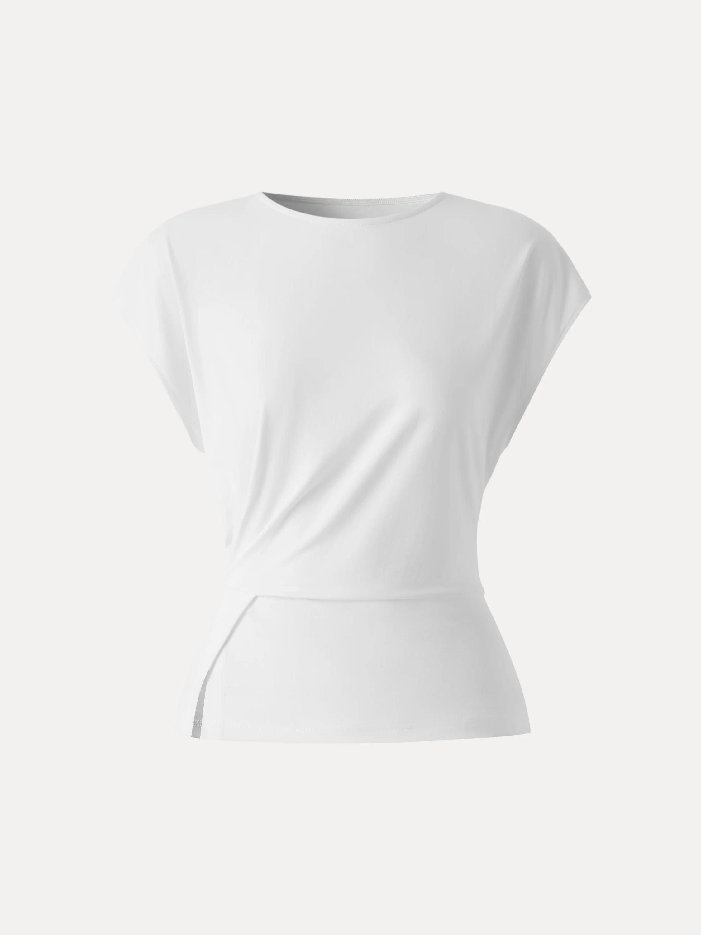 Cooling Ponte Relaxed Round Neck Tucked Top - Image 6