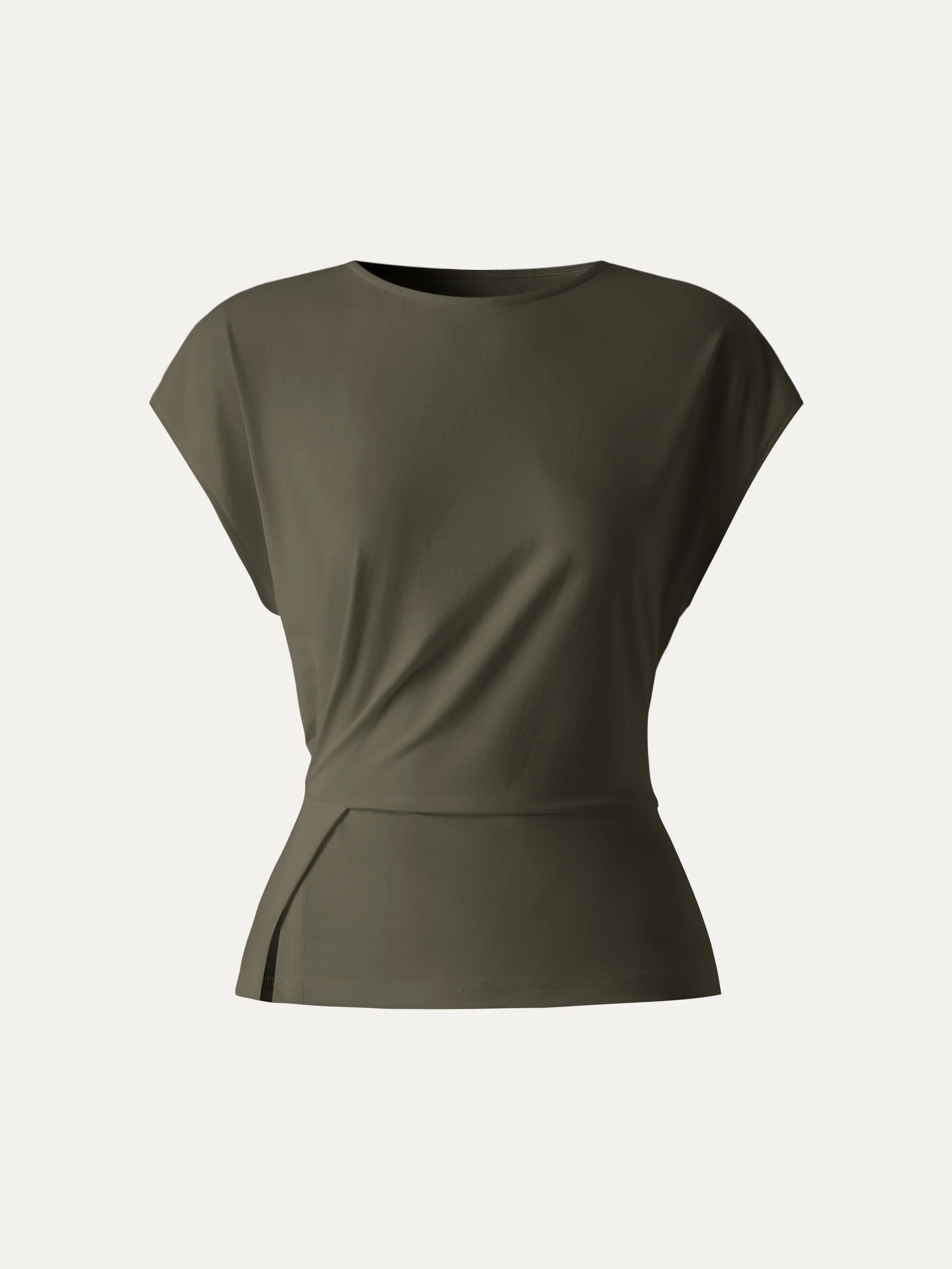 Cooling Ponte Relaxed Round Neck Tucked Top - Image 7