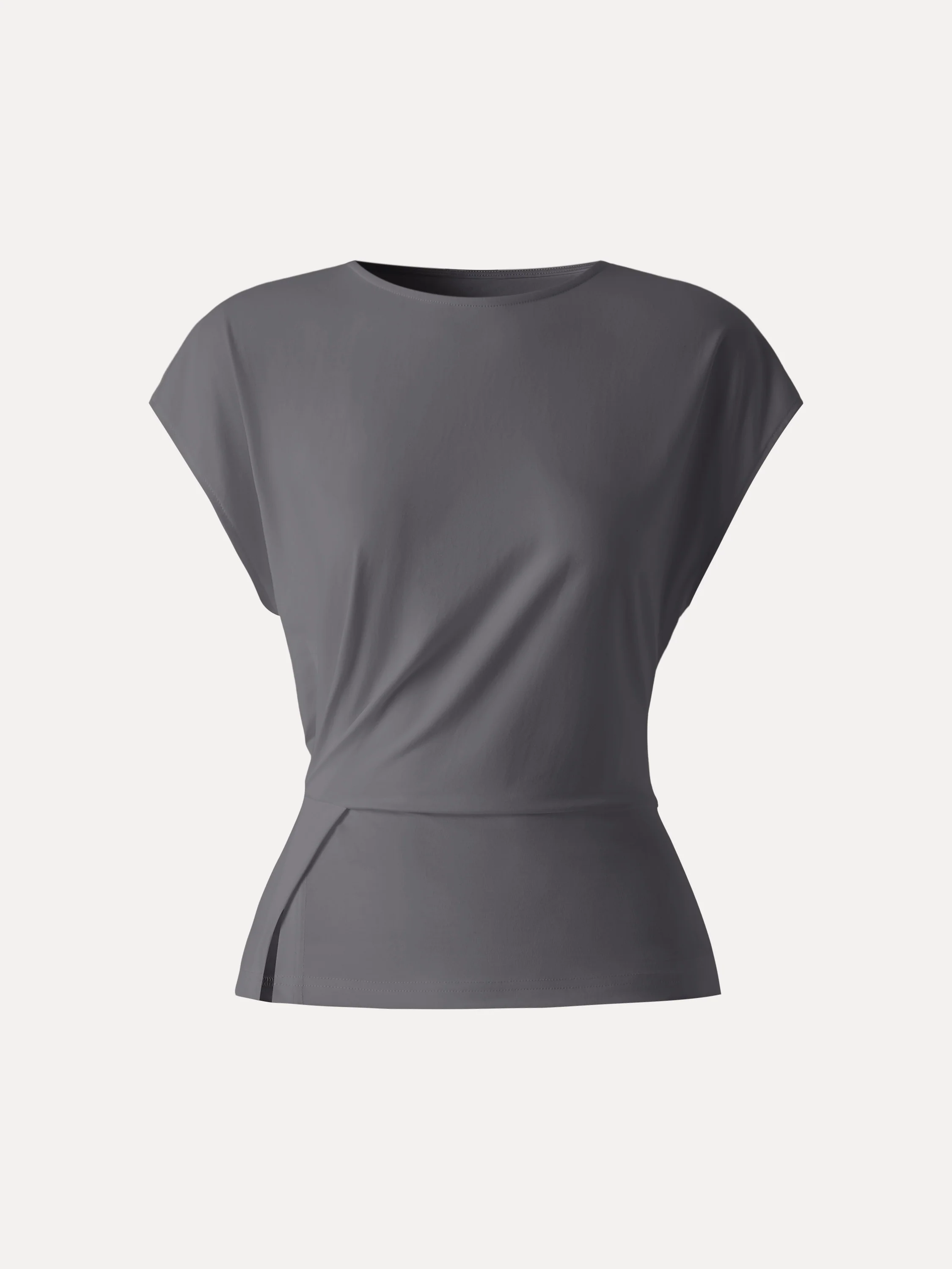 Cooling Ponte Relaxed Round Neck Tucked Top - Image 9
