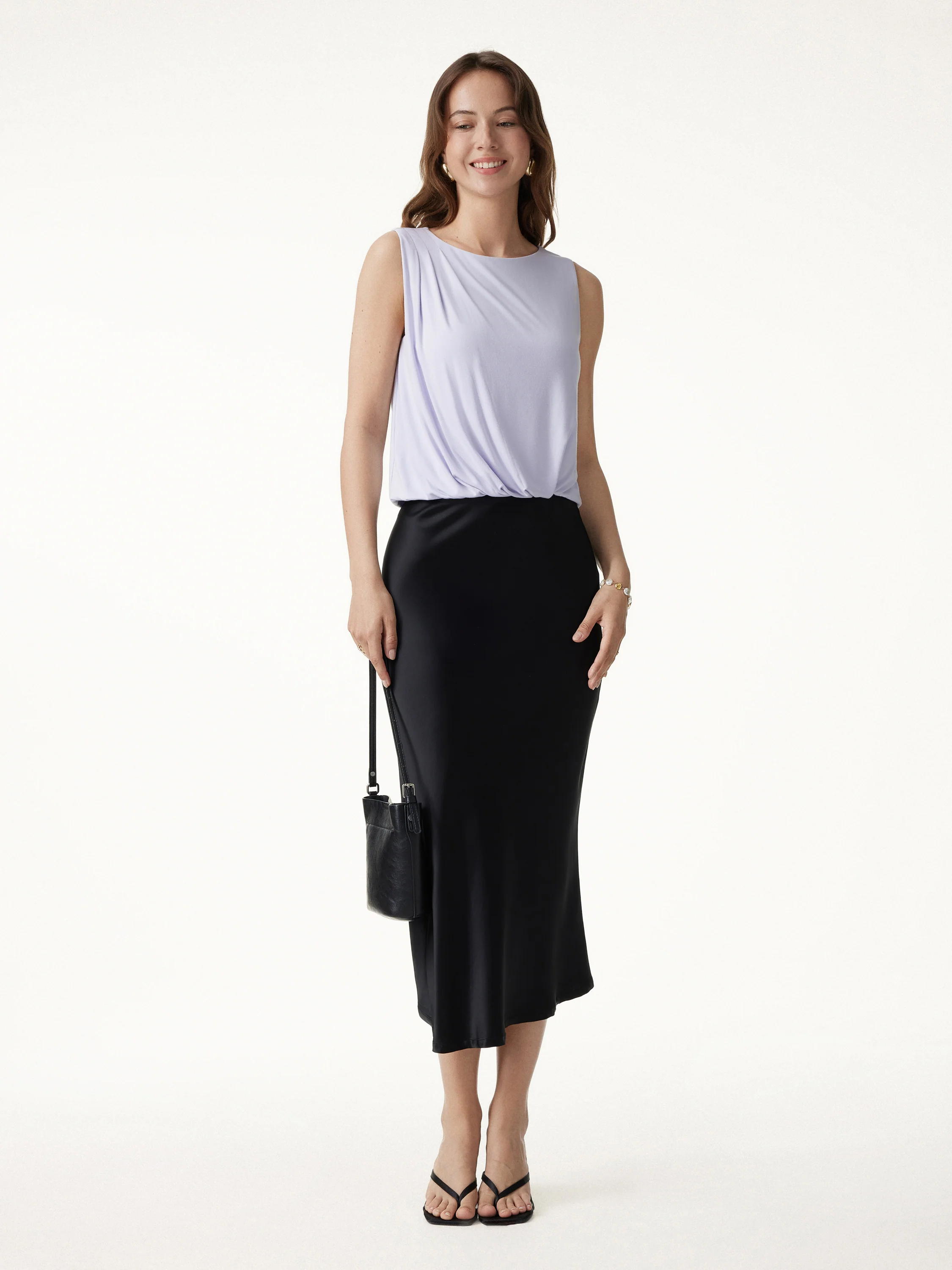 CoolTouch Boatneck Gathered Hem Cropped Top - Image 2