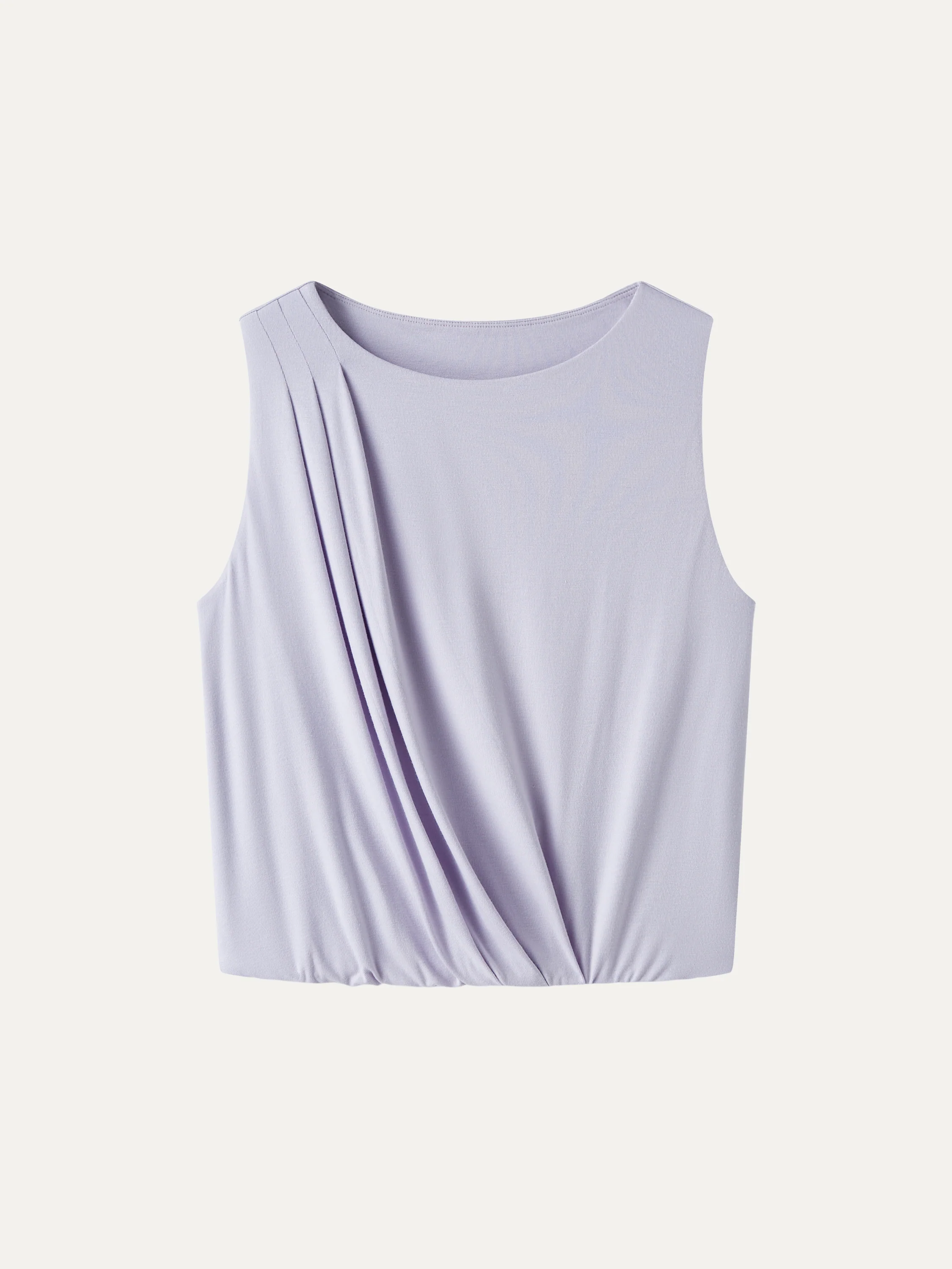 CoolTouch Boatneck Gathered Hem Cropped Top - Image 6