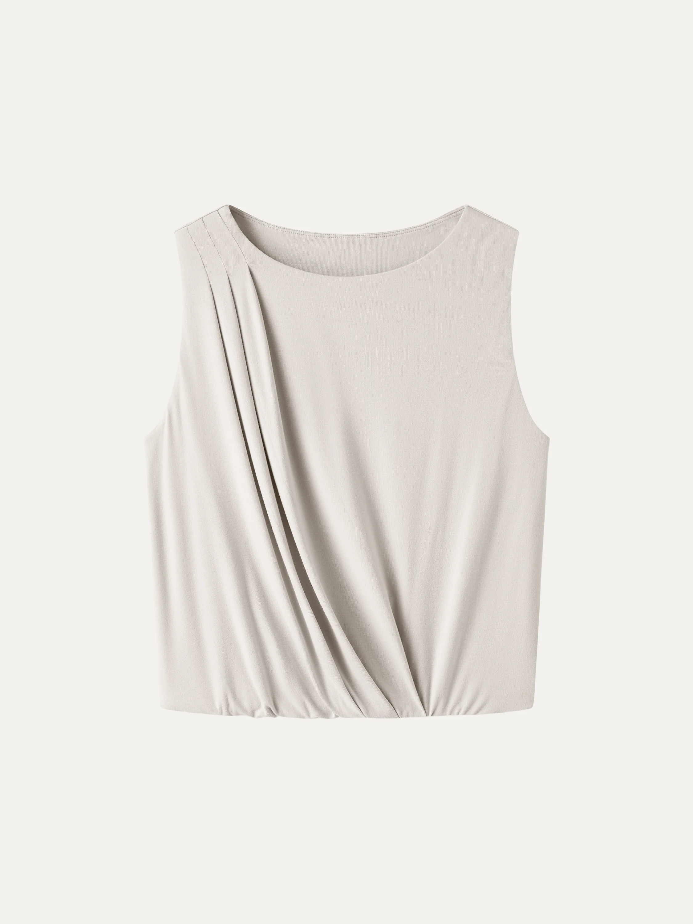 CoolTouch Boatneck Gathered Hem Cropped Top - Image 7