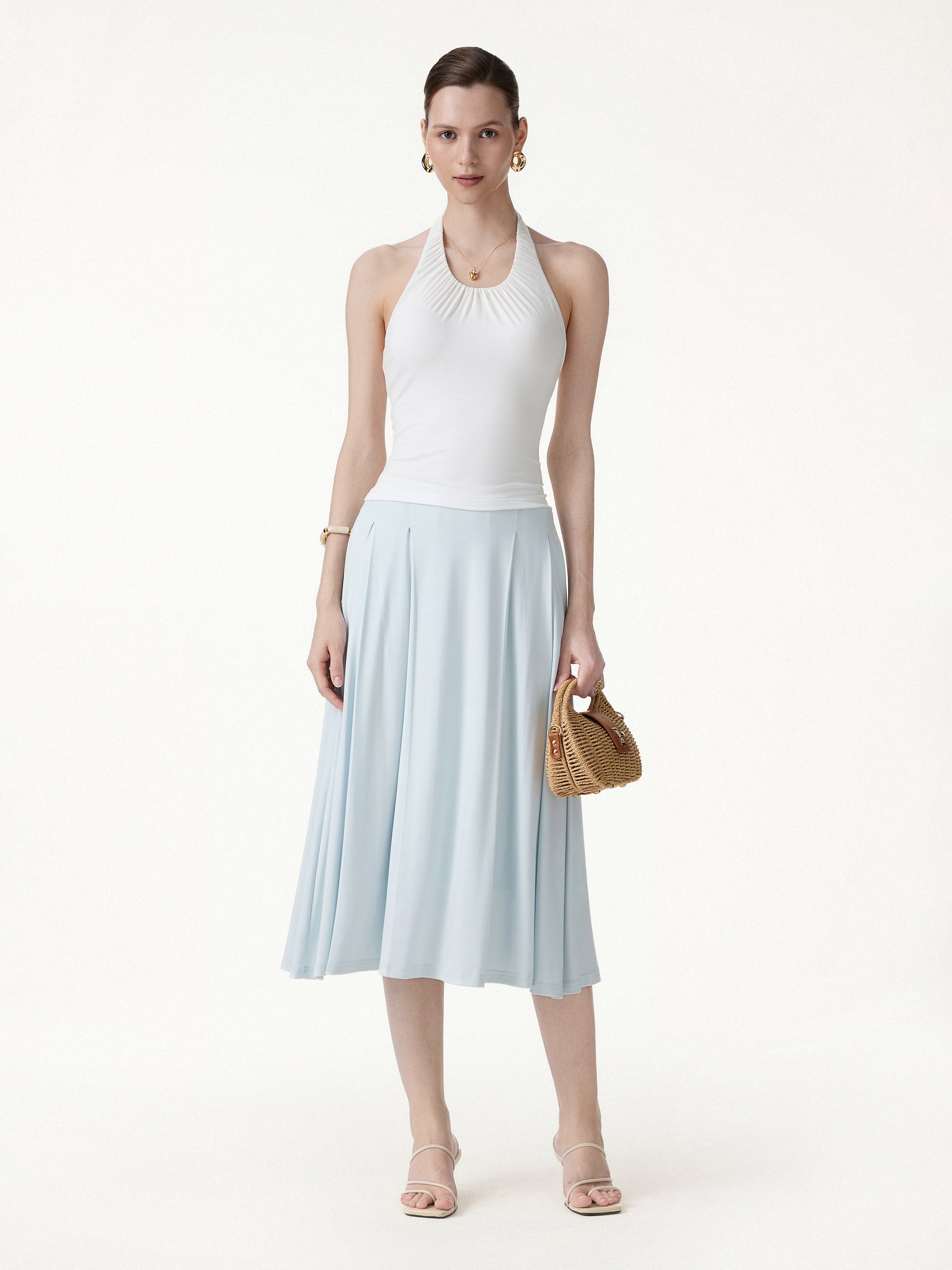 CoolTouch Circle Flare Midi Skirt with Pockets - Image 2