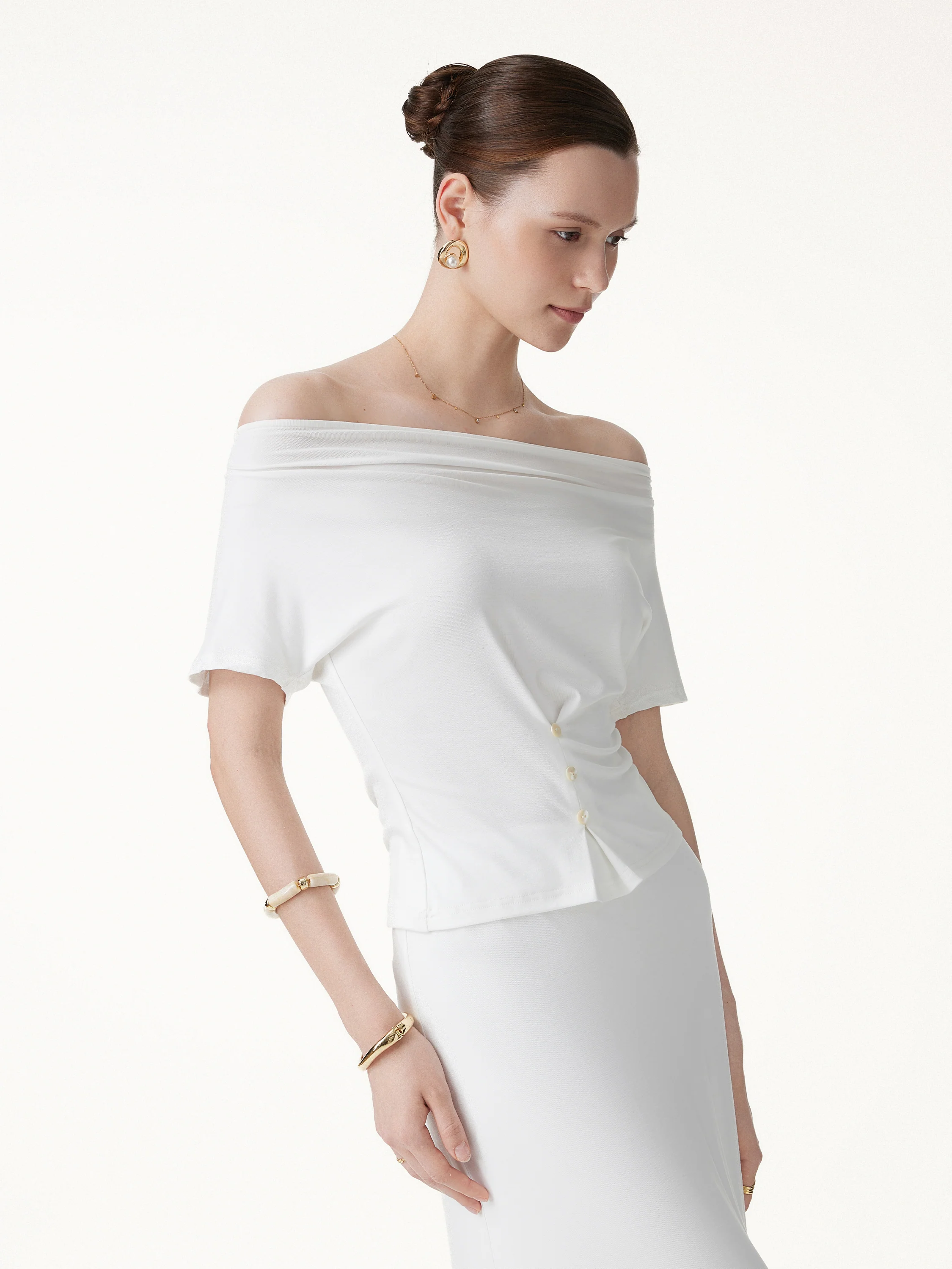CoolTouch Cowl Neck Cap Sleeve Top - Image 3