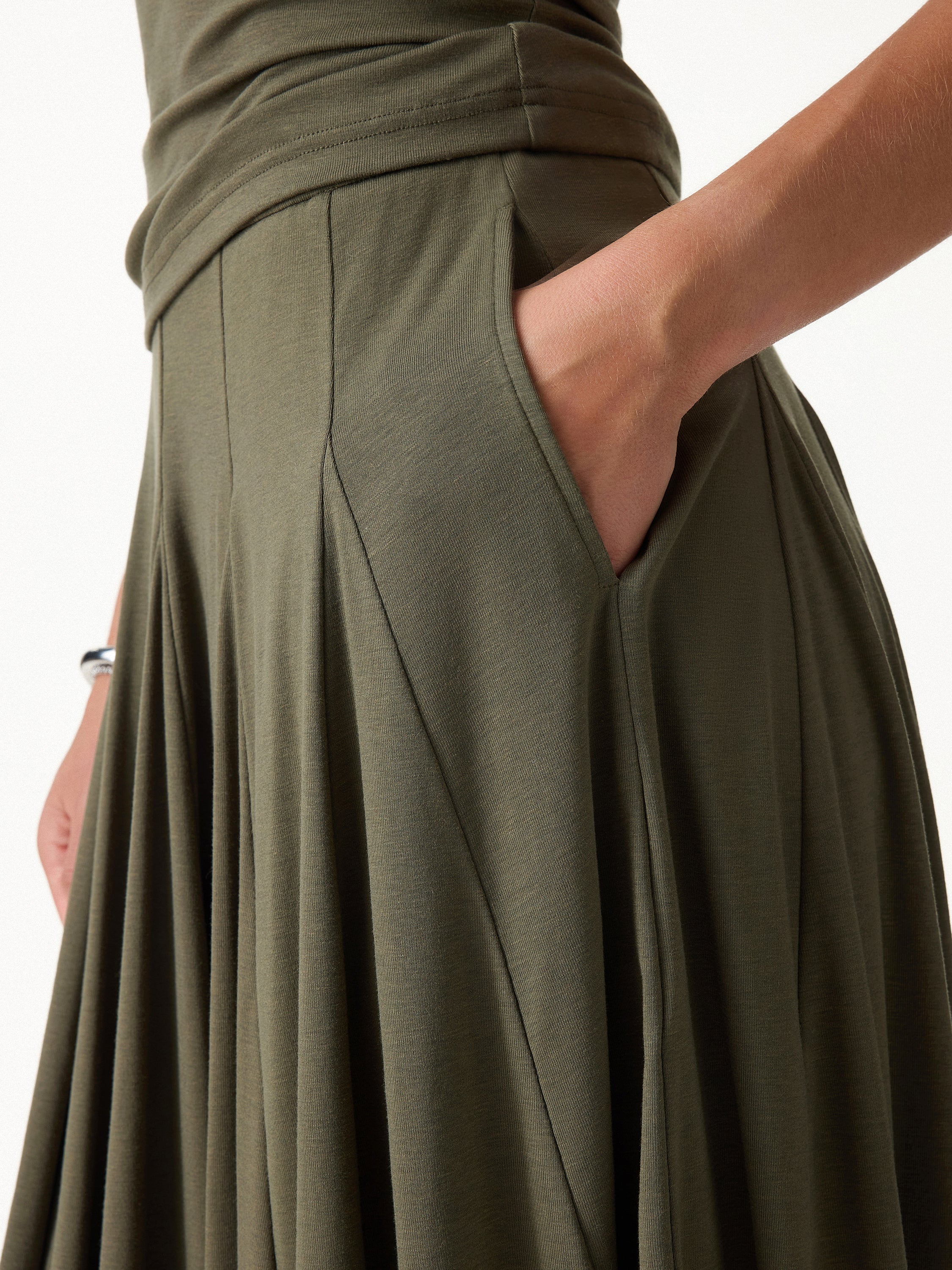 CoolTouch Godet Hem Knee-Length Flare Skirt - Image 5