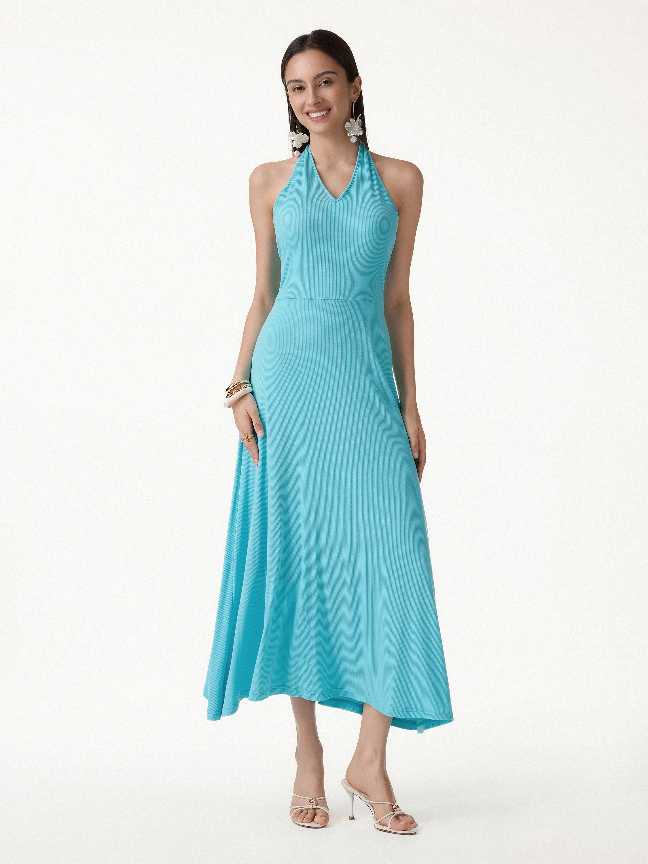 CoolTouch Halter A-Line Midi Bra Dress - Image 3