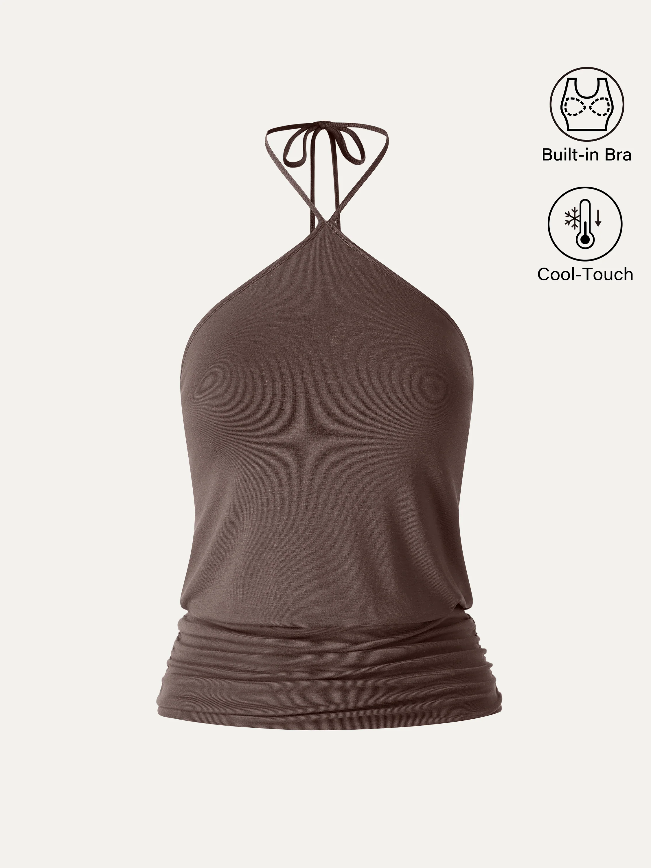 CoolTouch Halter Ruched Hem Bra Top - Image 14