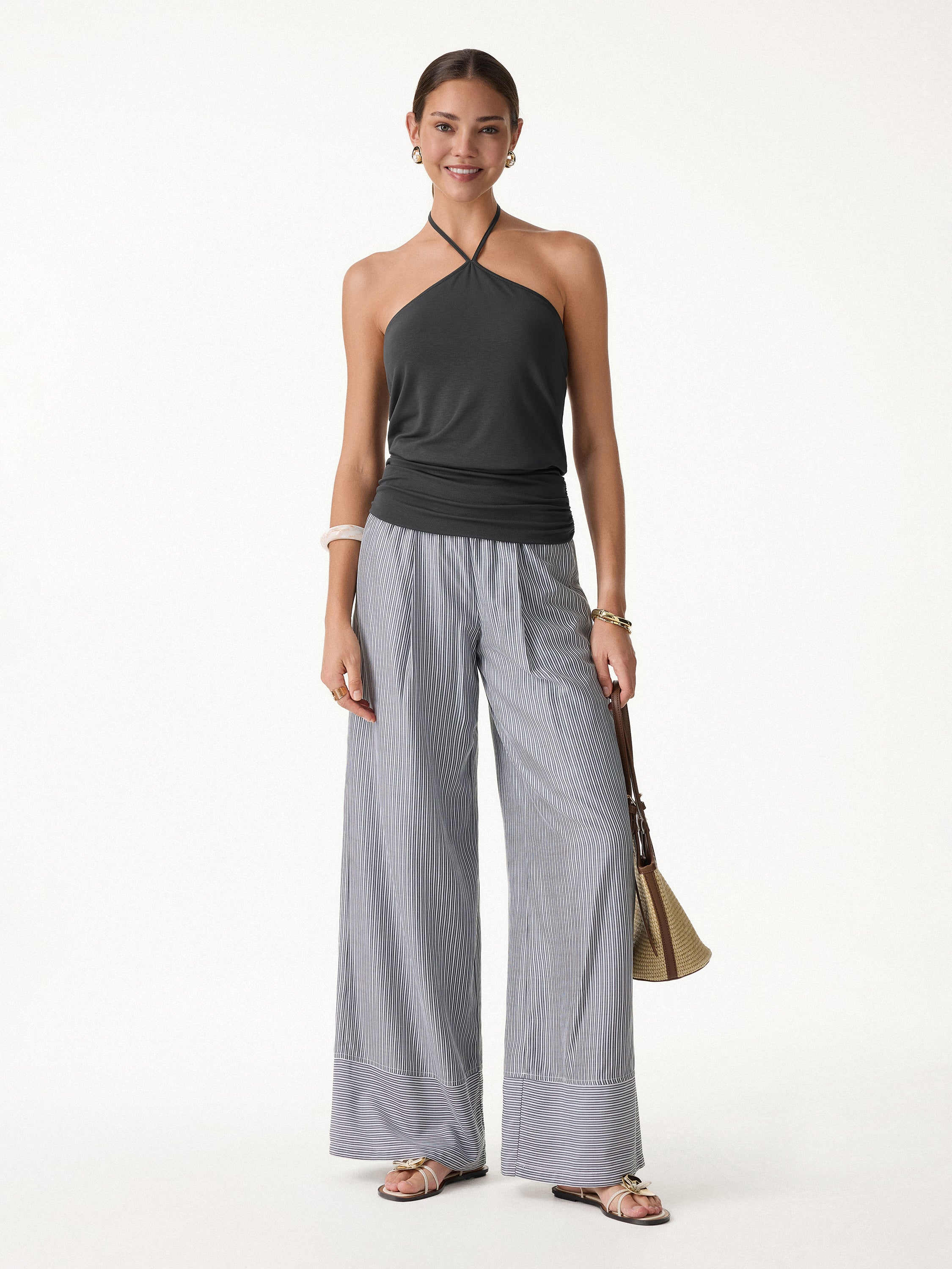 CoolTouch Halter Ruched Hem Bra Top - Image 3