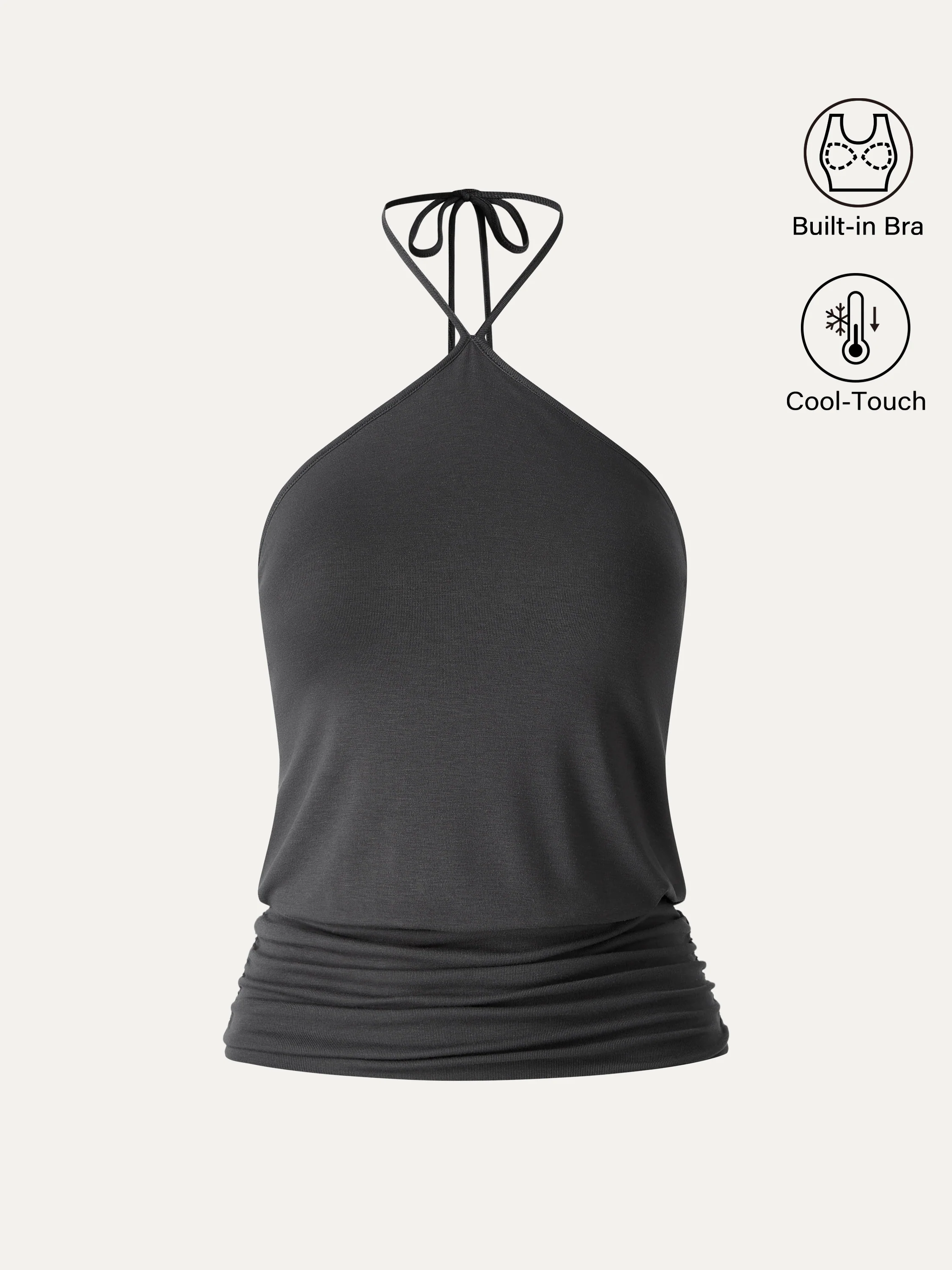 CoolTouch Halter Ruched Hem Bra Top - Image 7