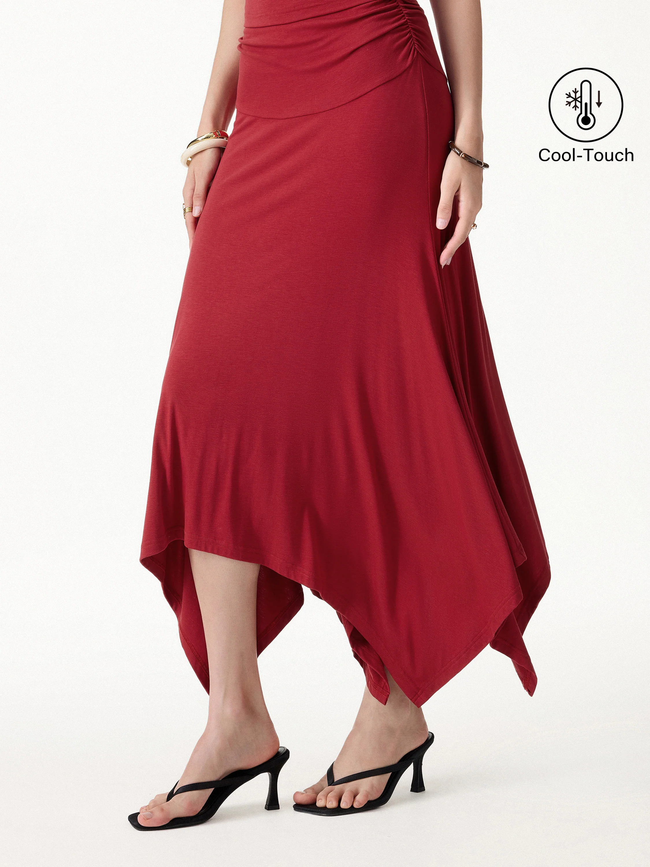 CoolTouch Handkerchief Hem Ankled Skirt - Image 3