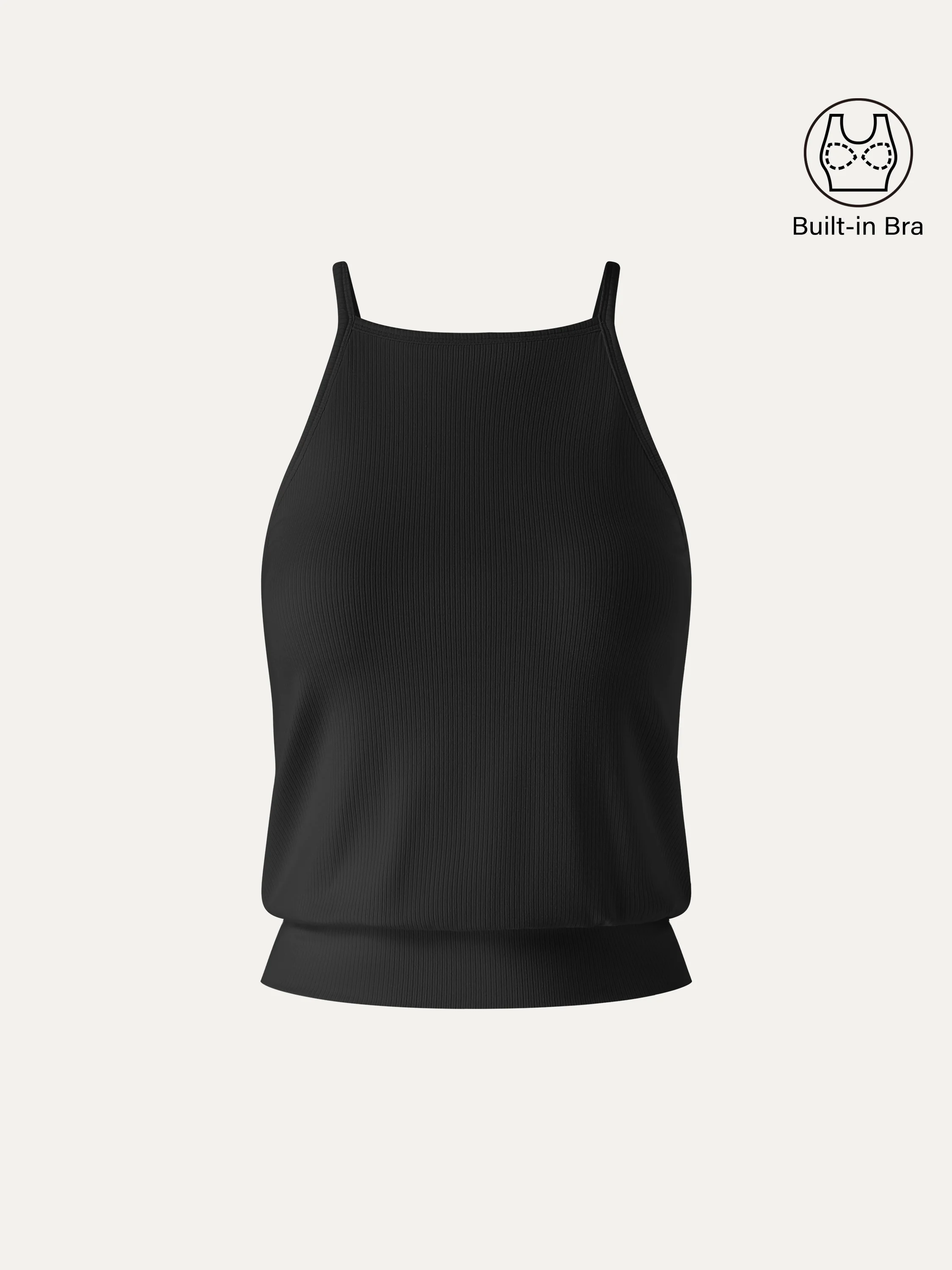 CoolTouch High Square Neck Banded Hem Bra Top - Image 8