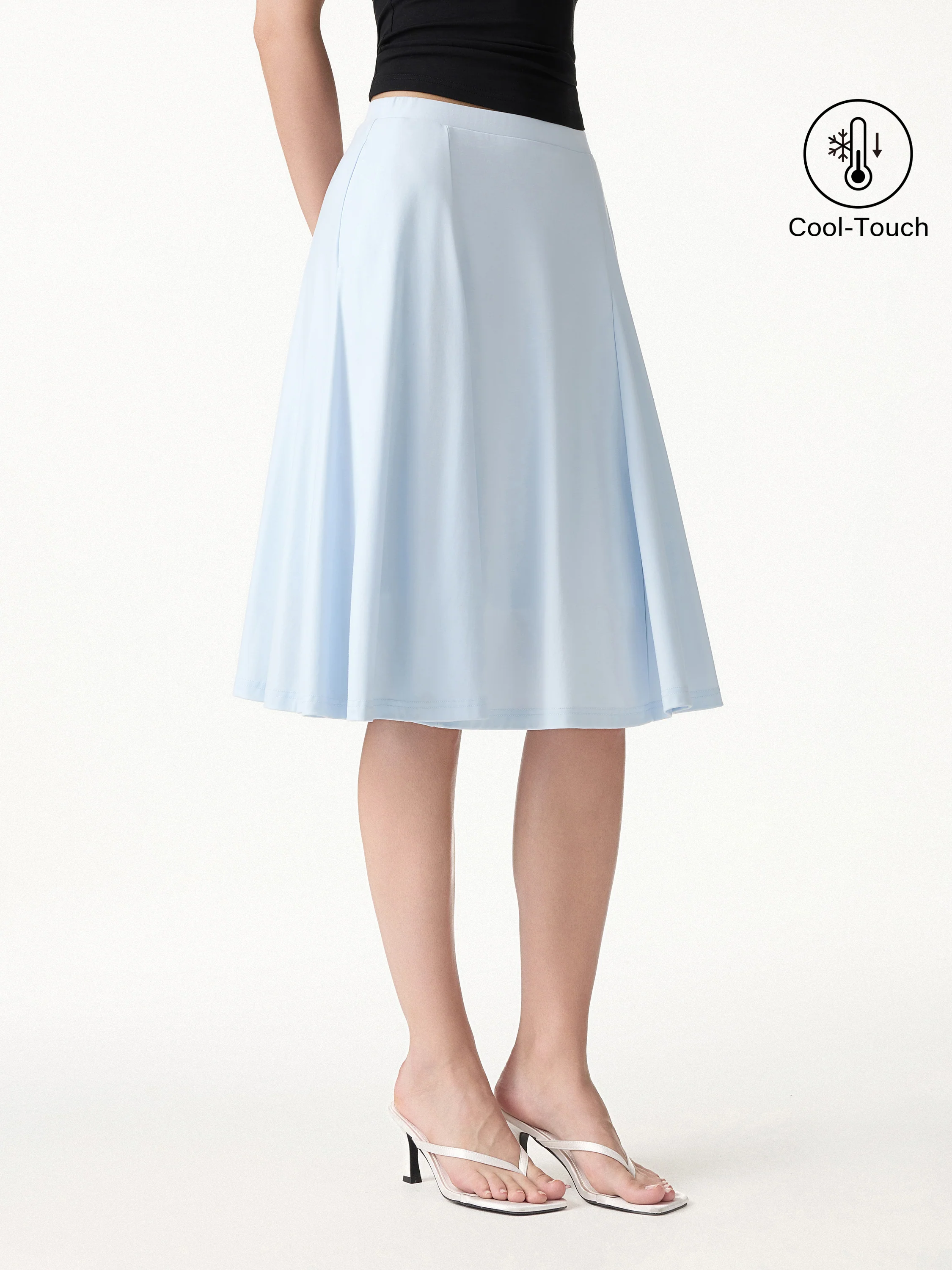 CoolTouch Midi Circle Flare Skirt with Pockets