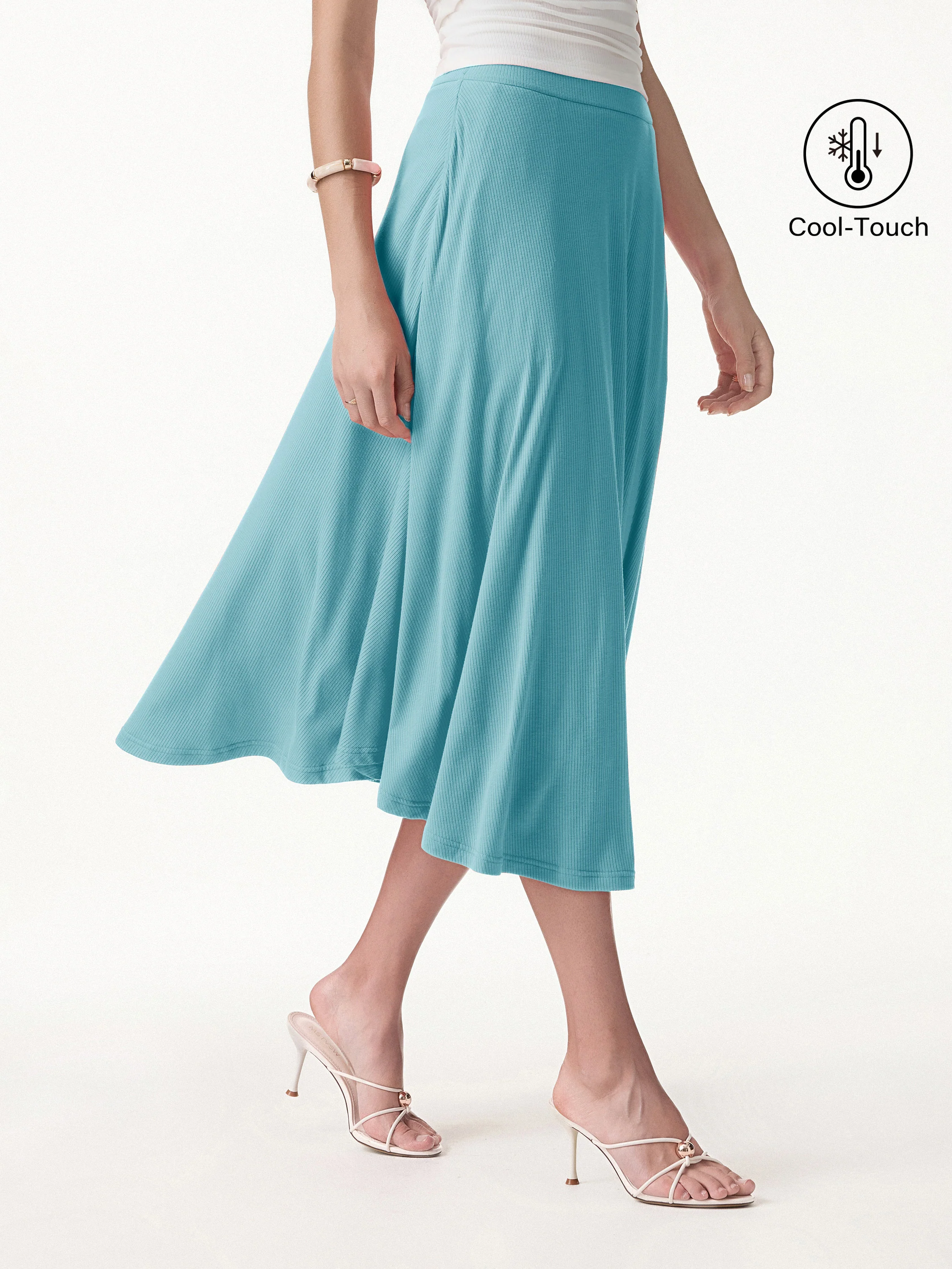 CoolTouch Midi Circle Flare Skirt with Pockets