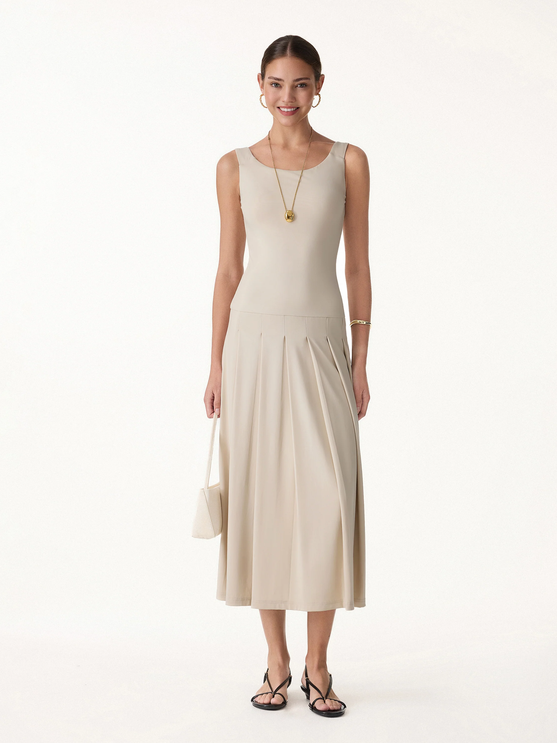 CoolTouch Multi-Wear Pleated Midi Bra Dress - Image 2