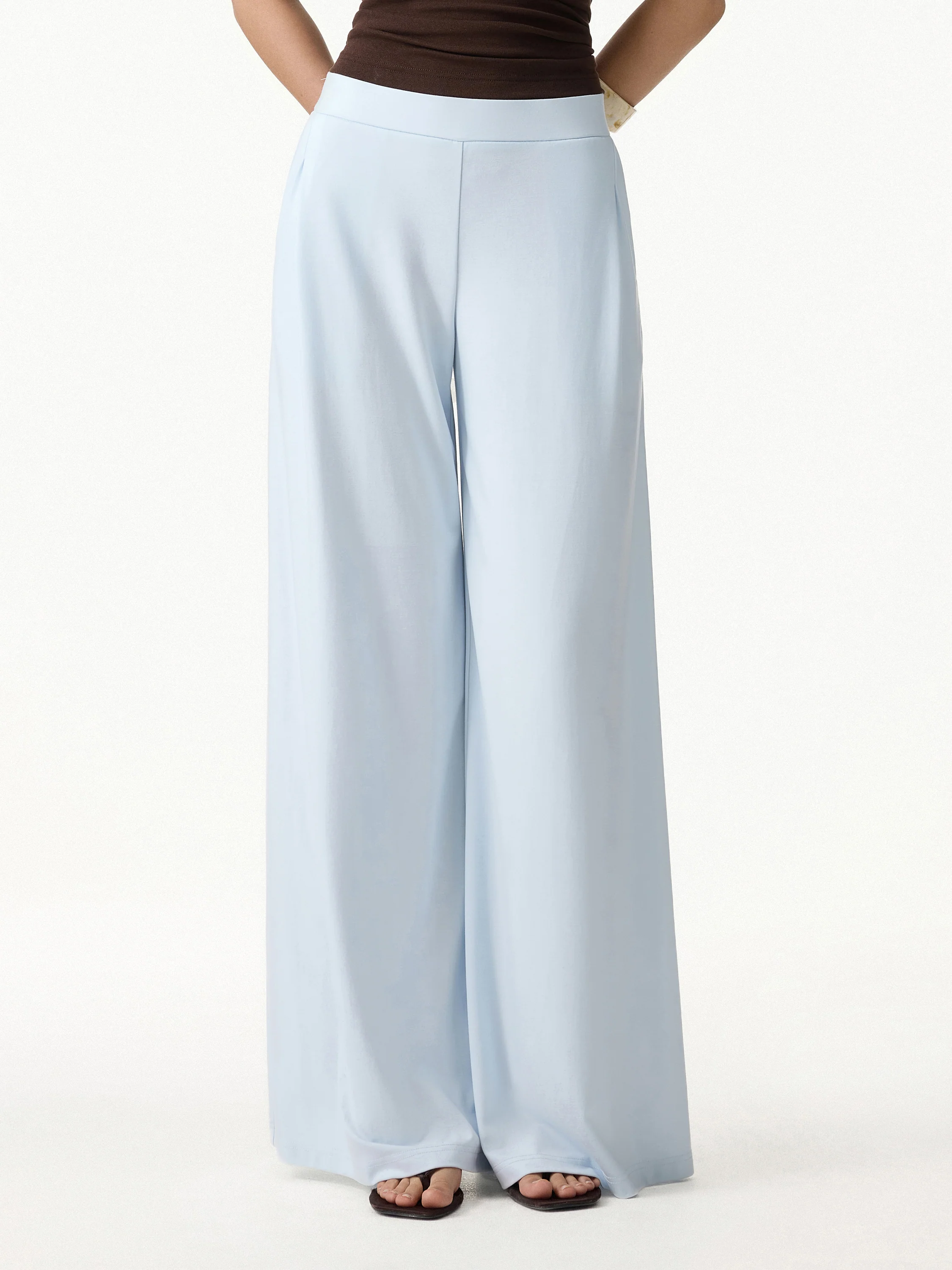 CoolTouch Ponte Mid Rise Wide Leg Pants with Pockets - Image 4