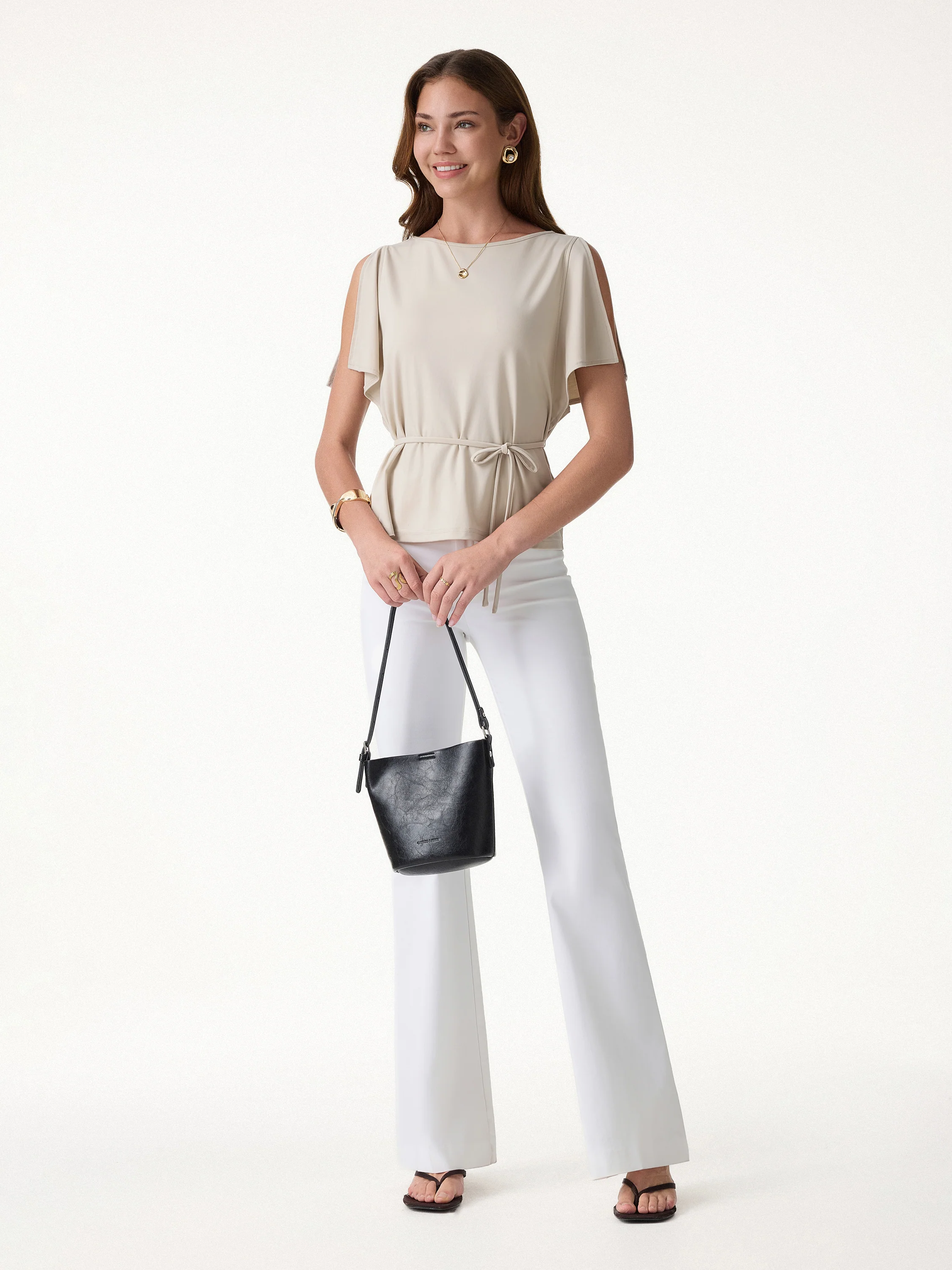 CoolTouch Relaxed Boatneck Self-Tie Top - Image 2
