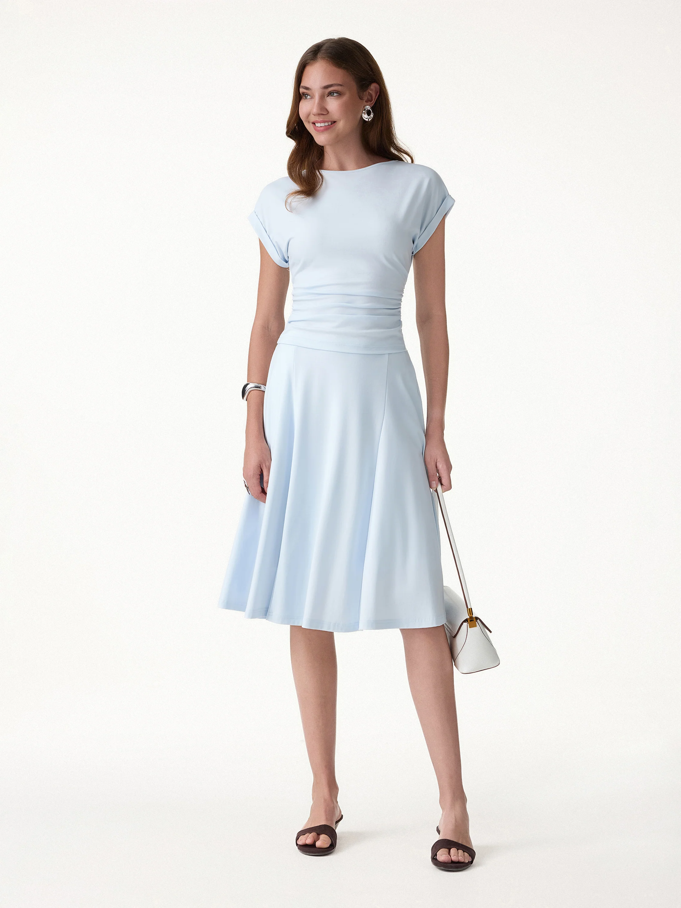 CoolTouch Round Neck Ruched Tee - Image 2