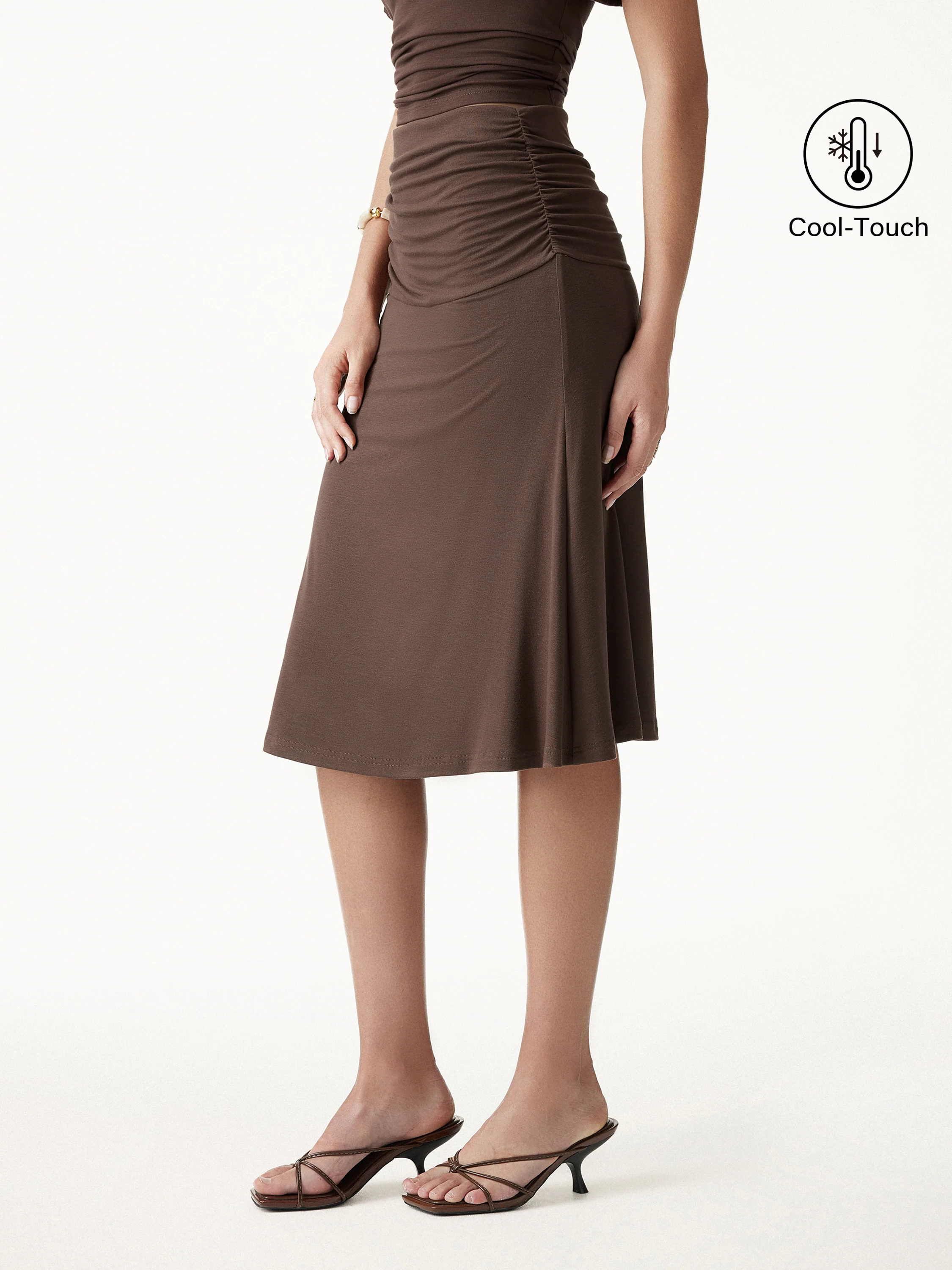 CoolTouch Ruched Midi Mermaid Skirt - Image 3